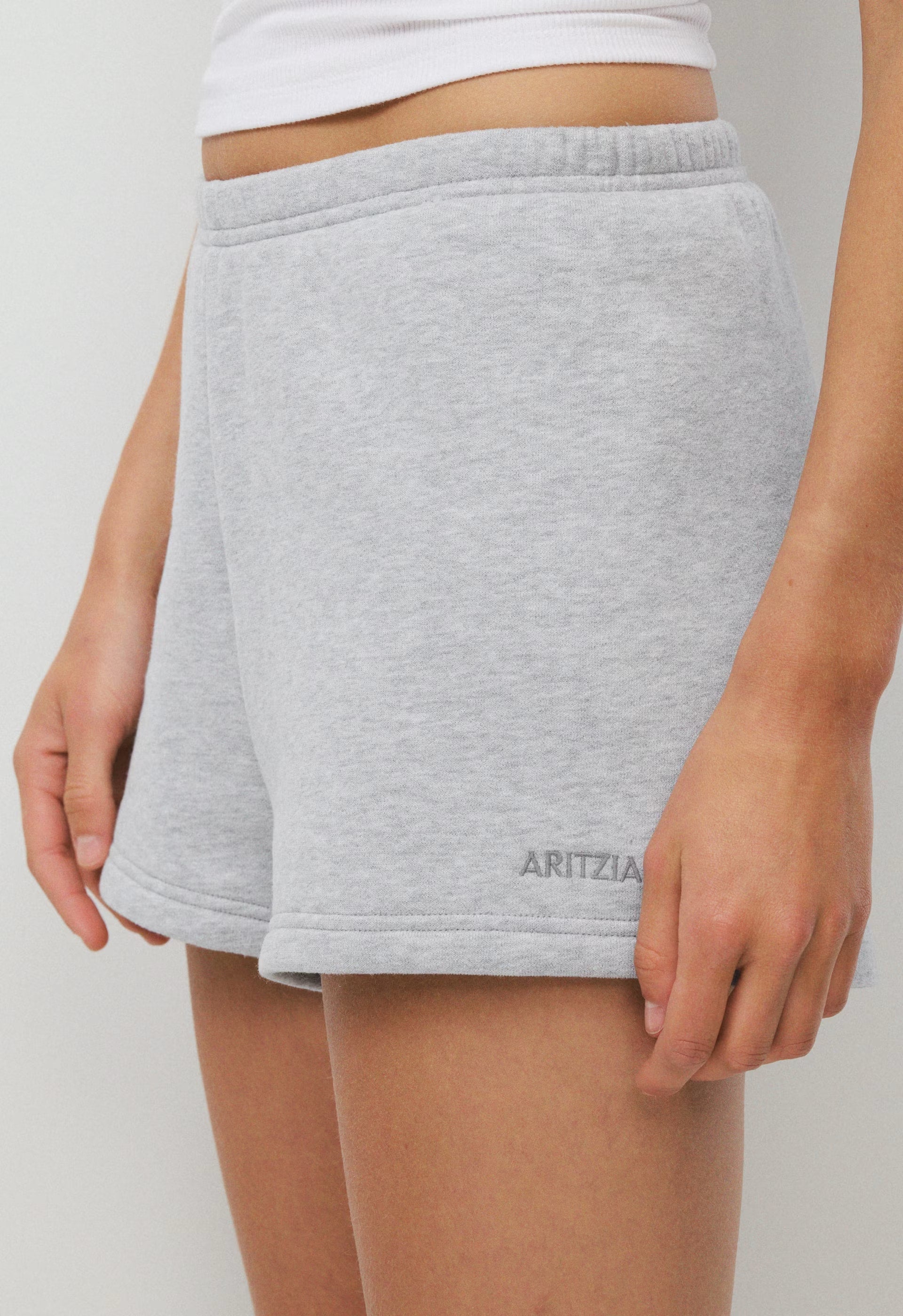 Cozy Sweatfleece Perfect Hi-Rise Mini Short - HEATHER CHROME
