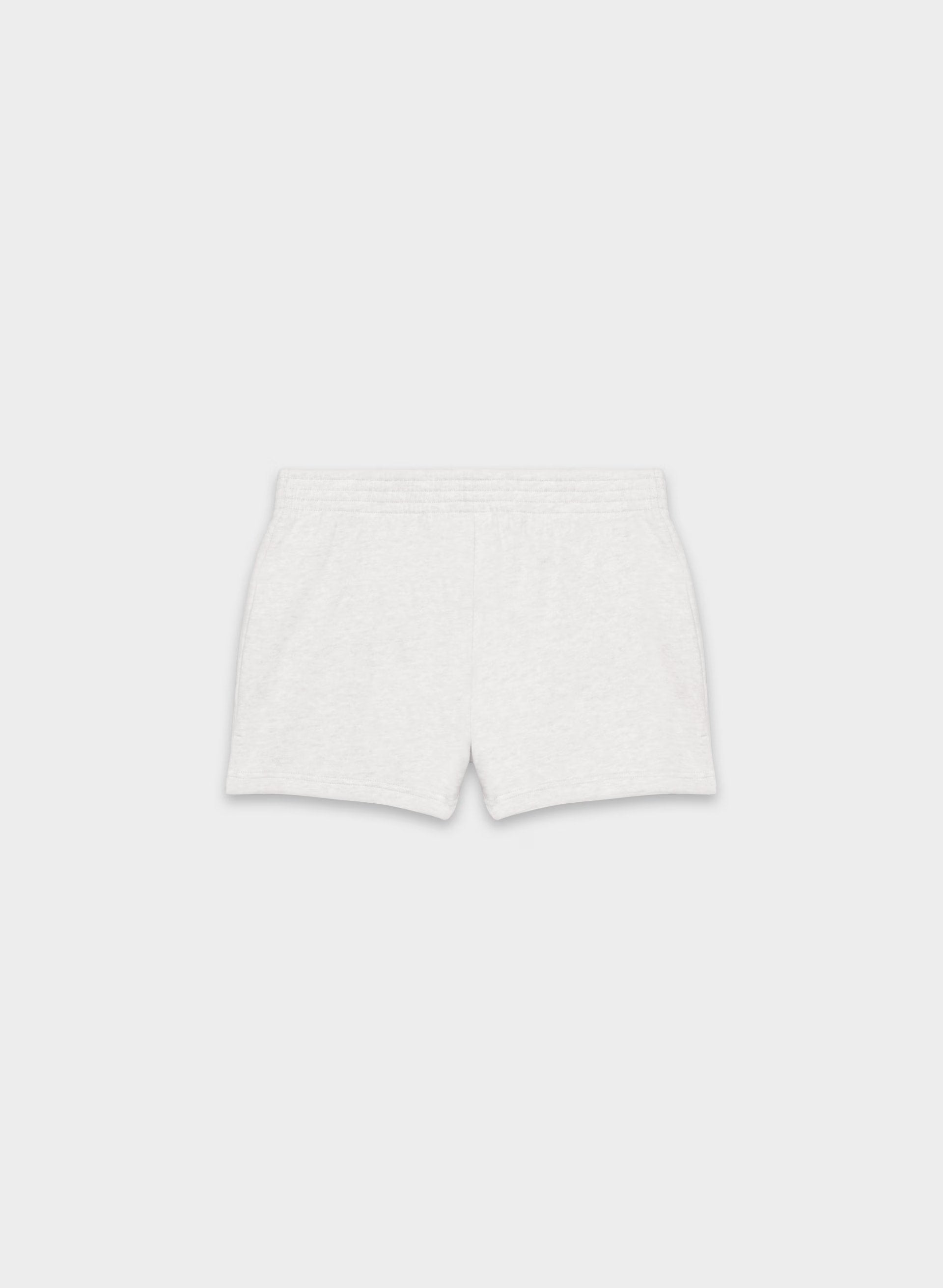 Cozy Sweatfleece Perfect Micro Short - HEATHER CLOUD WHITE