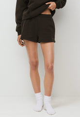 Cozy Sweatfleece Mega Hi-Rise Mini Short - CACAO NIB BROWN
