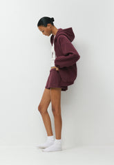 Cozy Sweatfleece Boyfriend Lo-Rise Mini Short - GALA PLUM