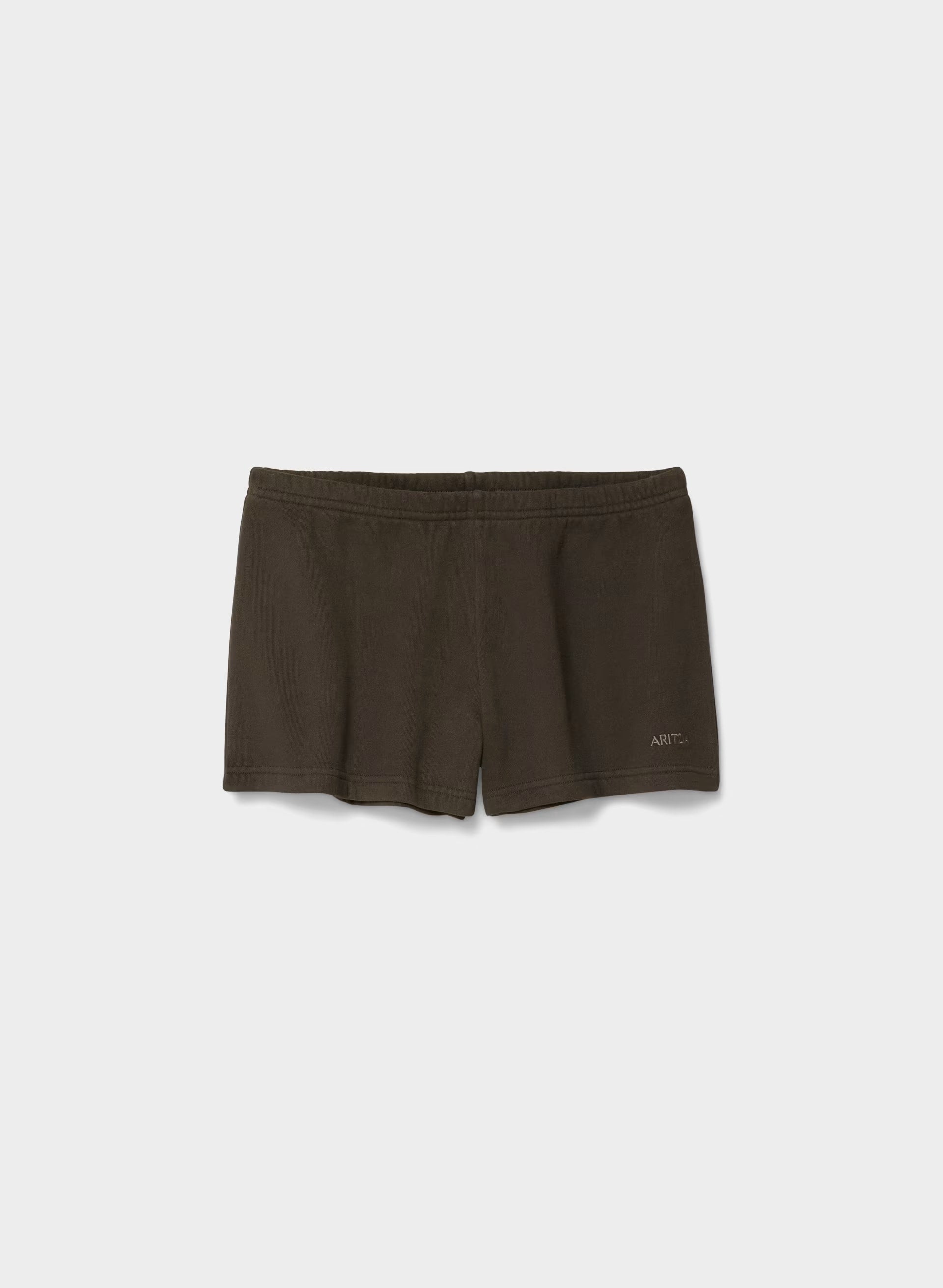 Cozy Sweatfleece Boyfriend Lo-Rise Mini Short - CACAO NIB BROWN