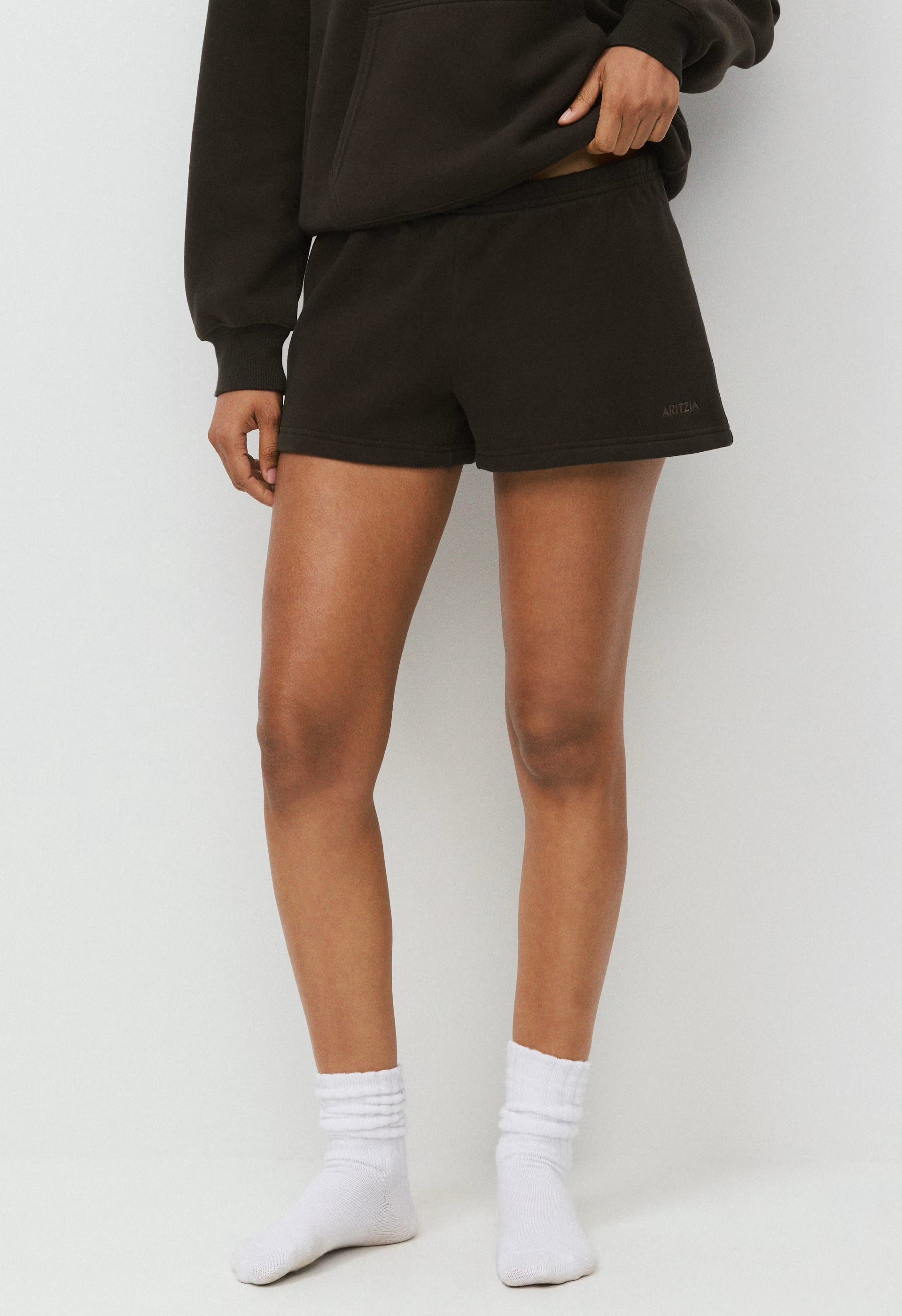 Cozy Sweatfleece Boyfriend Lo-Rise Mini Short - CACAO NIB BROWN