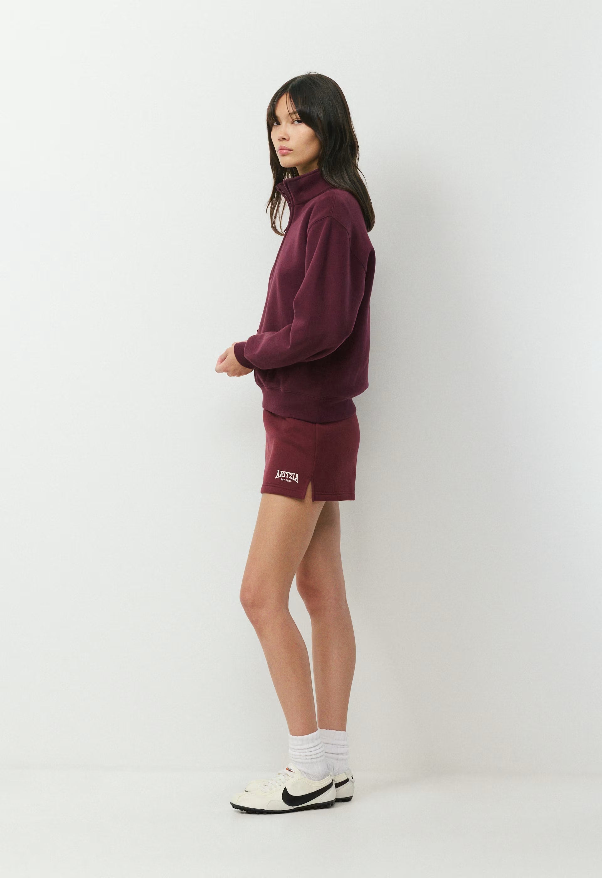 Cozy Sweatfleece Perfect Micro Short - SMAC BURGUNDY/LT BIRCH