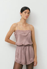 Pulse Satin Romper - DUSTY MAUVE