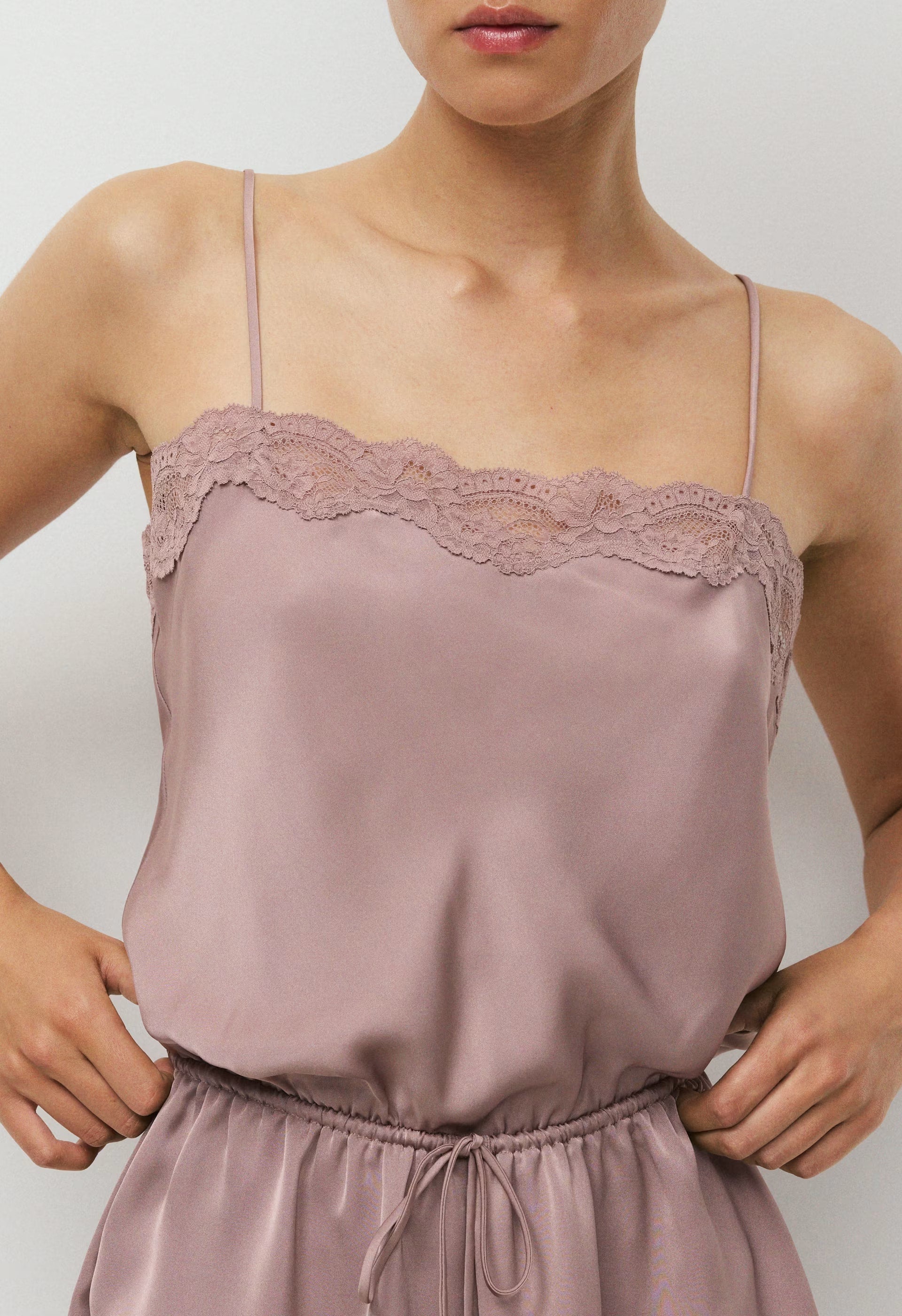 Pulse Satin Romper - DUSTY MAUVE