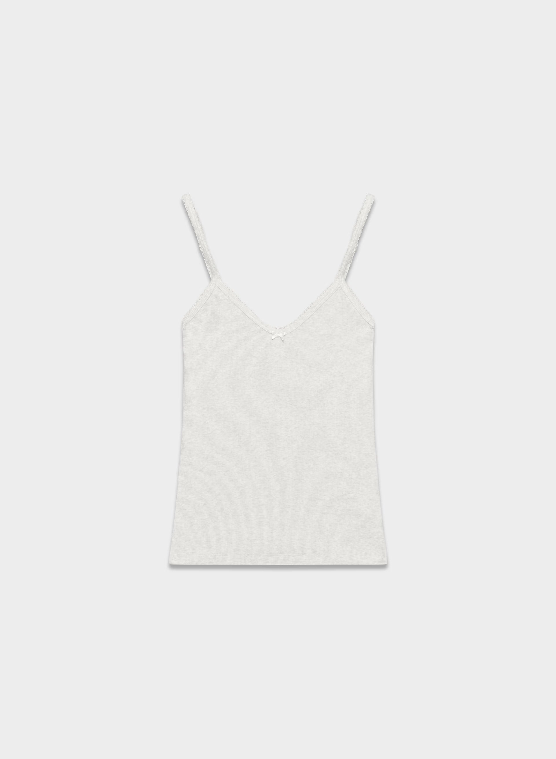 HomeStretch™ Rib Minded Cami Tank - HEATHER CLOUD WHITE