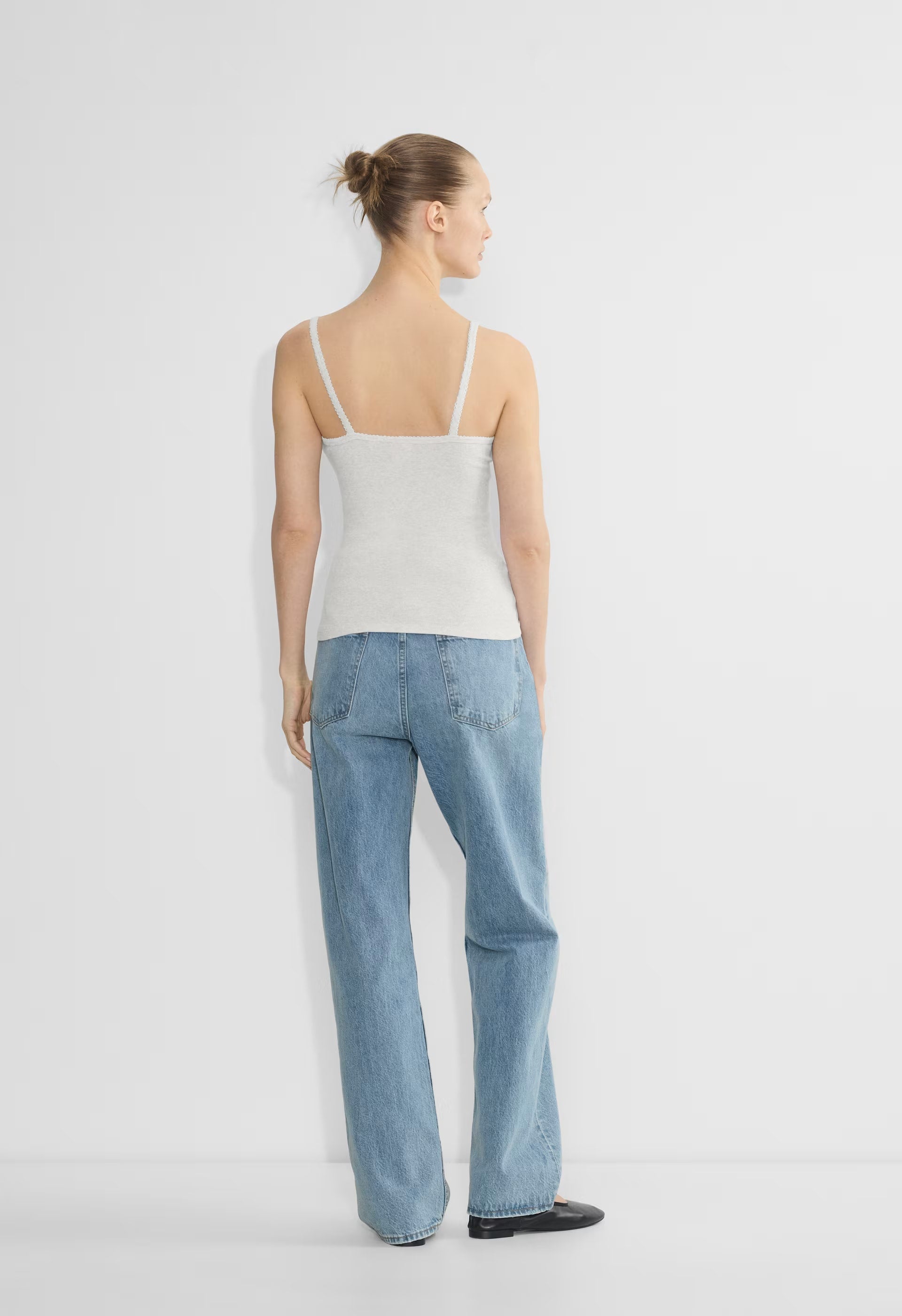 HomeStretch™ Rib Minded Cami Tank - HEATHER CLOUD WHITE