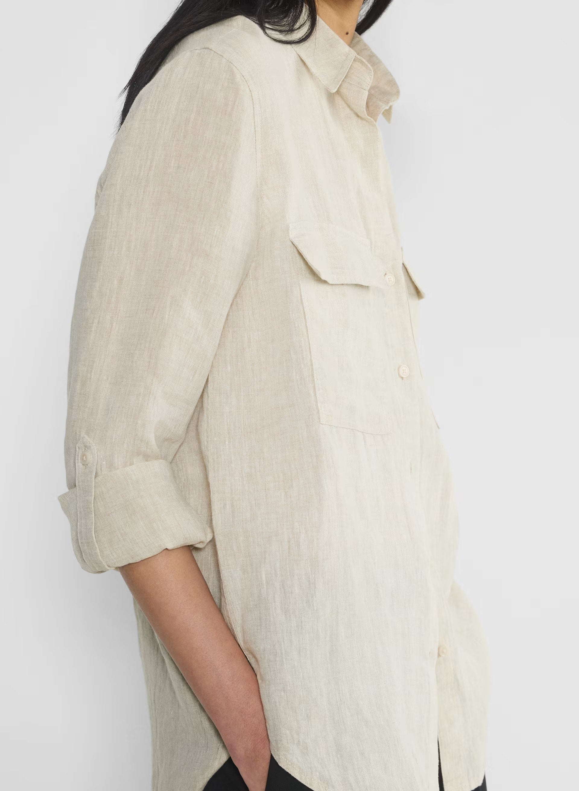 Utility Linen Shirt - NATURAL ECRU