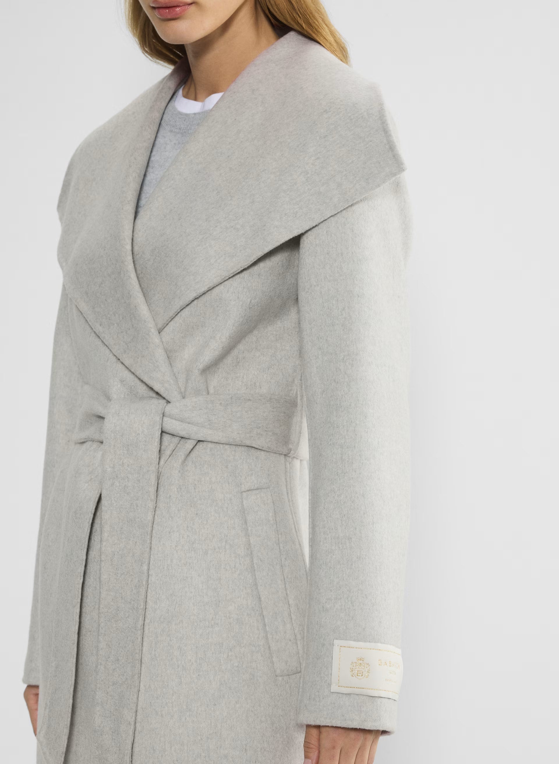 The Portfolio Double-Faced Coat - Luxe (Re)Wool - HEATHER LIGHT GREY