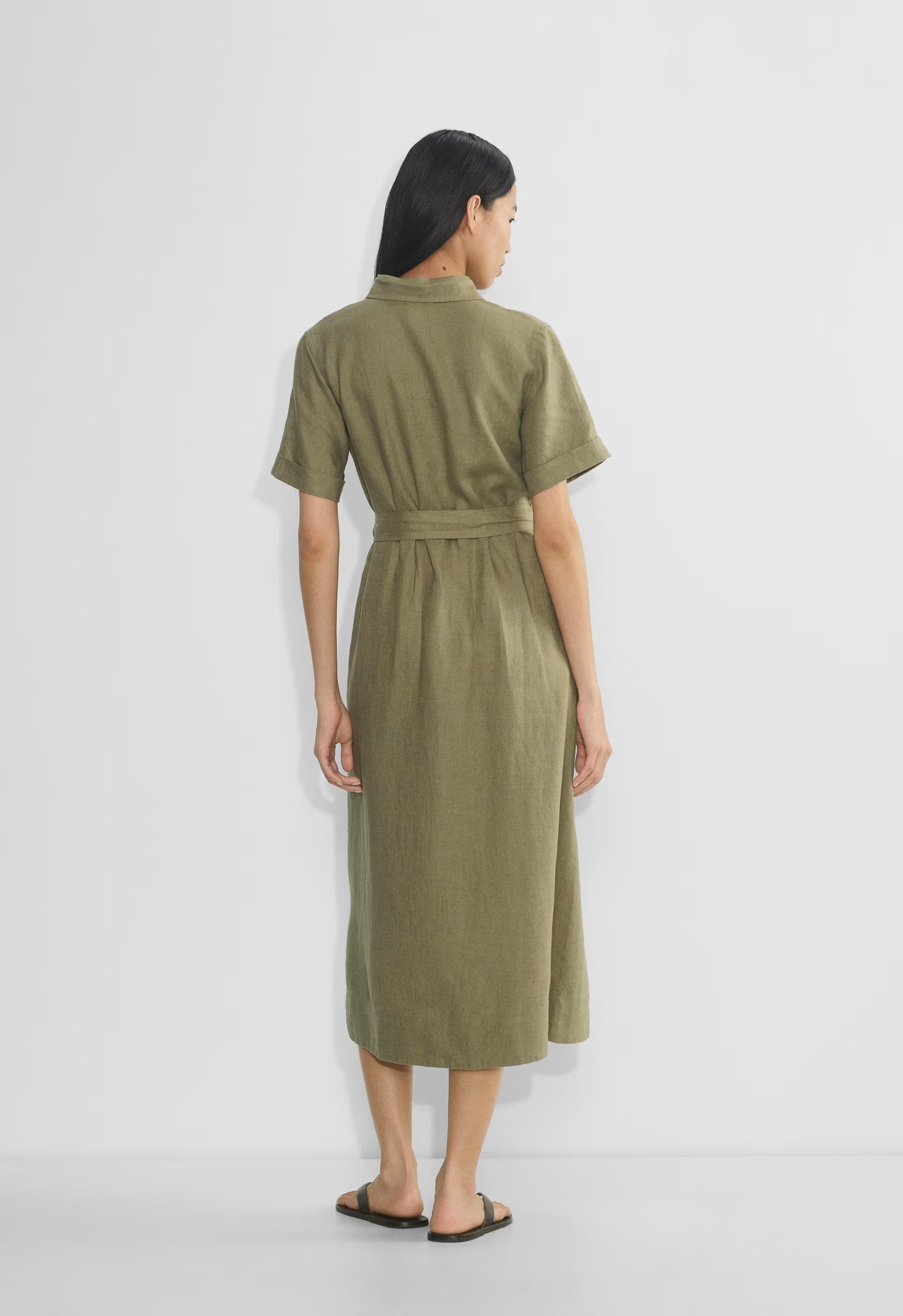 Eleta Linen Maxi Dress - SUNDRIED OLIVE