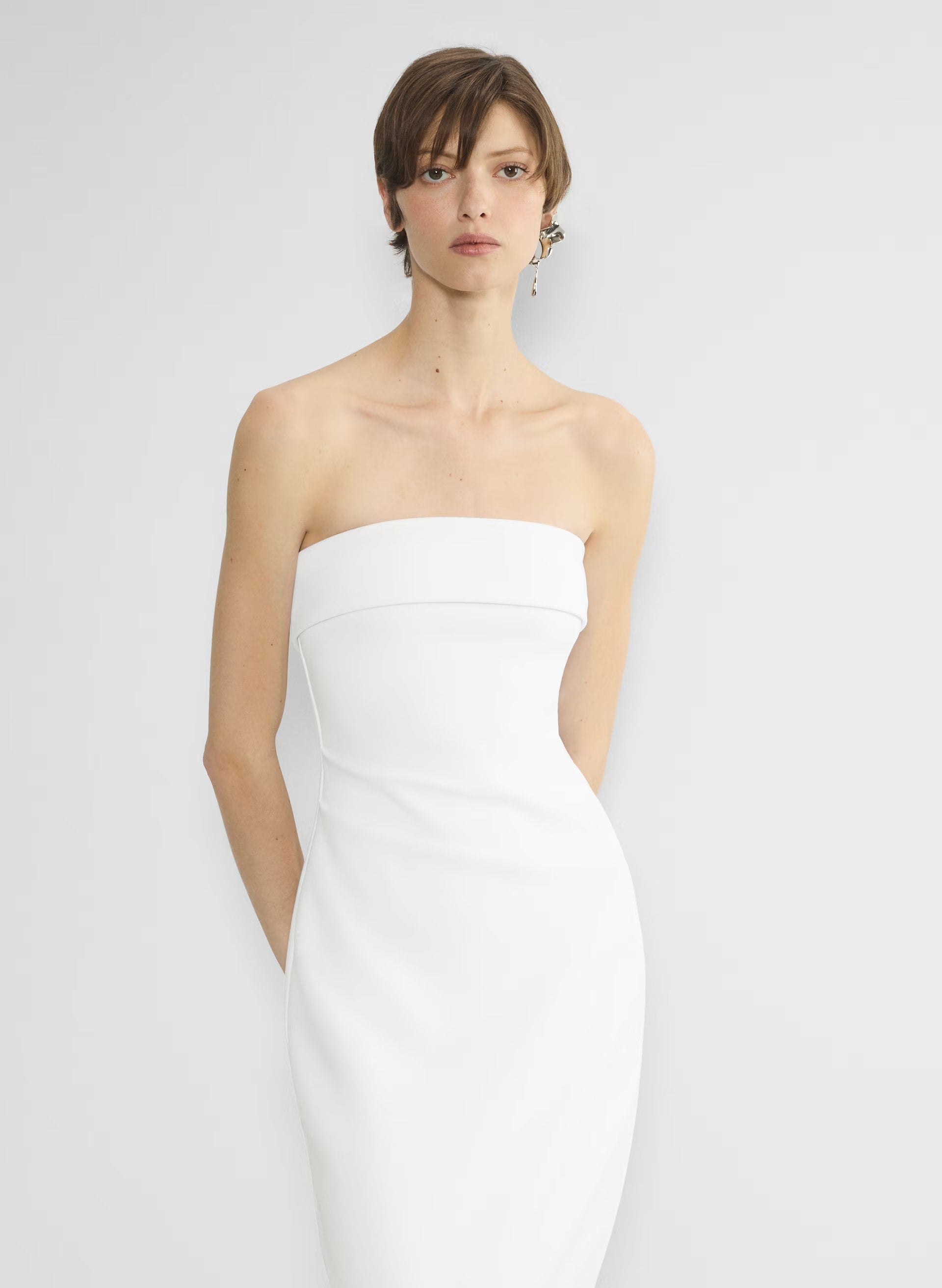 FigureKnit™ Eyecatcher Dress - BRIGHT WHITE