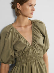Mason Poplin Dress - SUNDRIED OLIVE