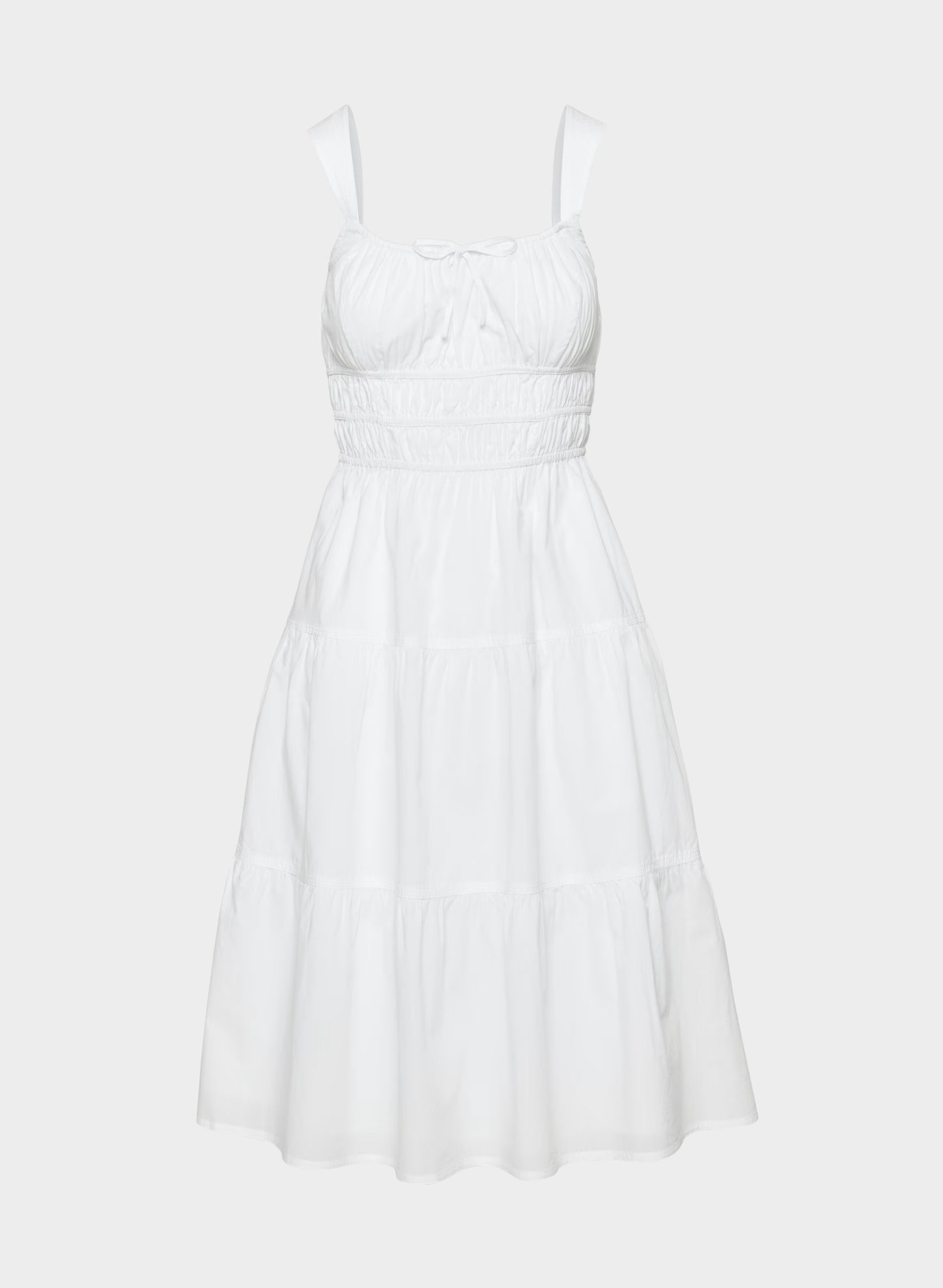 Martine Poplin Midi Dress - BRIGHT WHITE