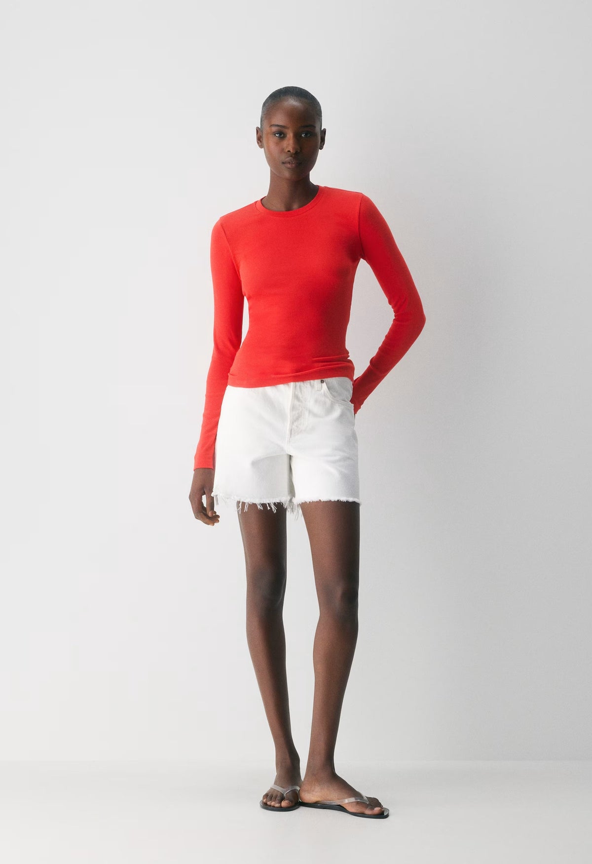 HomeStretch™ Rib Solo Longsleeve - CHERRYBOMB RED