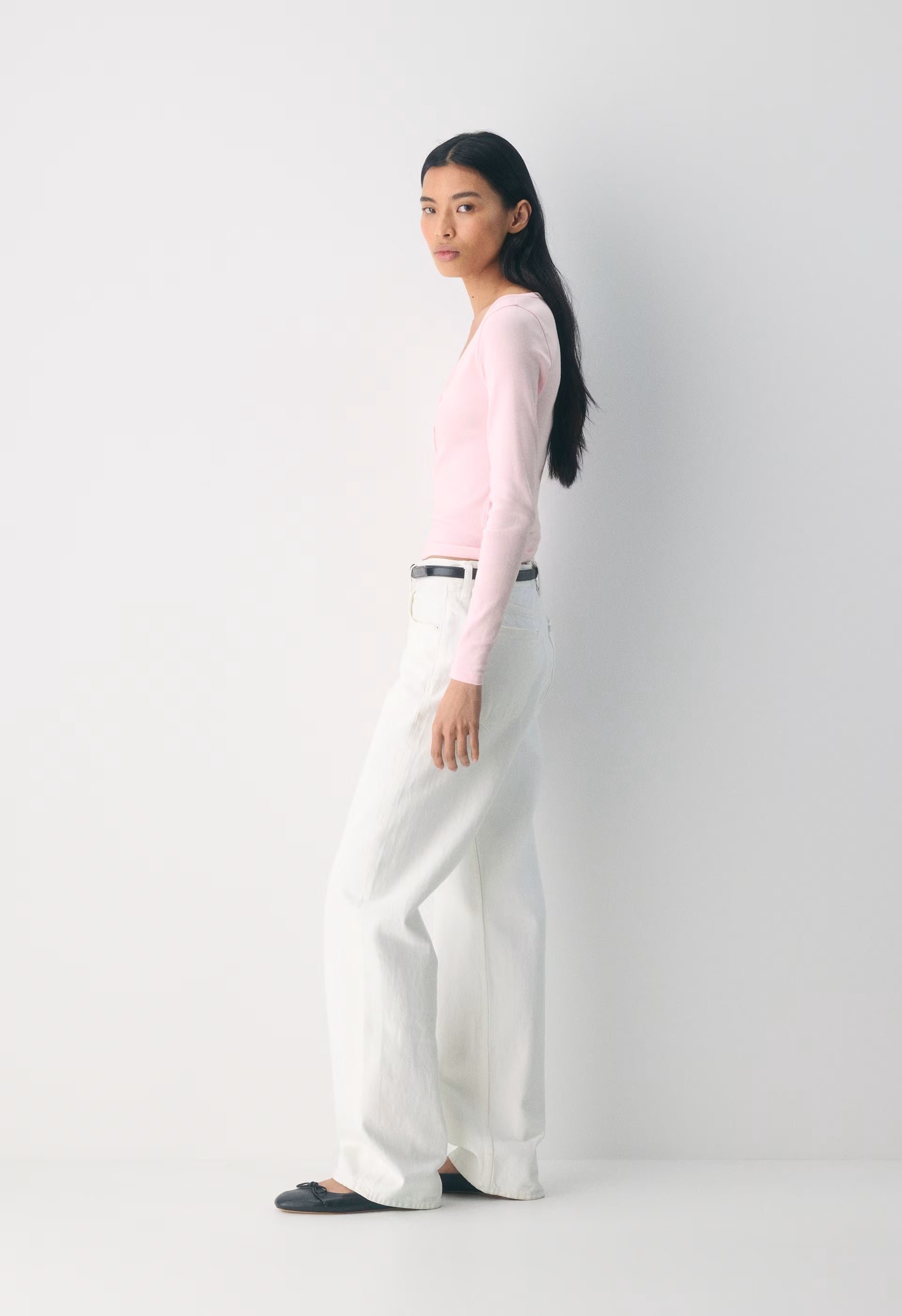 HomeStretch™ Rib Acoustic Henley - VILLA PINK