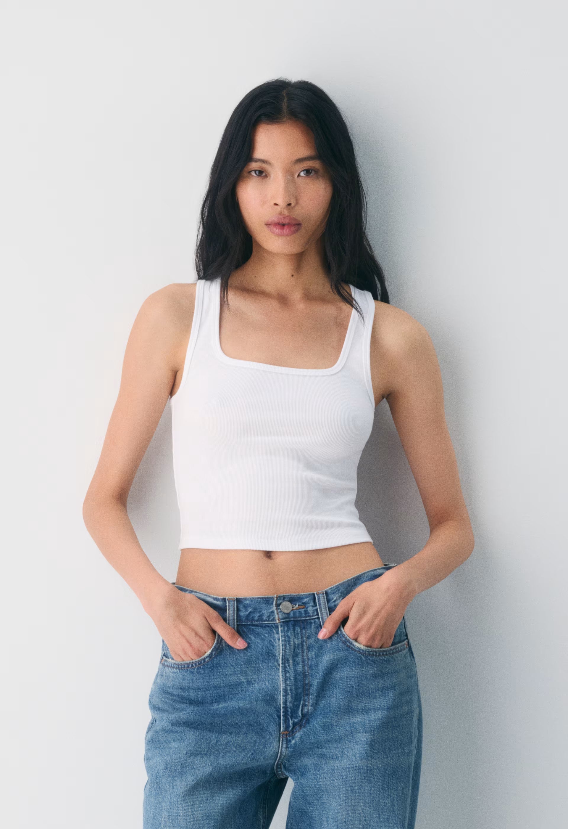 HomeStretch™ Rib Frequency Waist Tank - VILLA BLUE