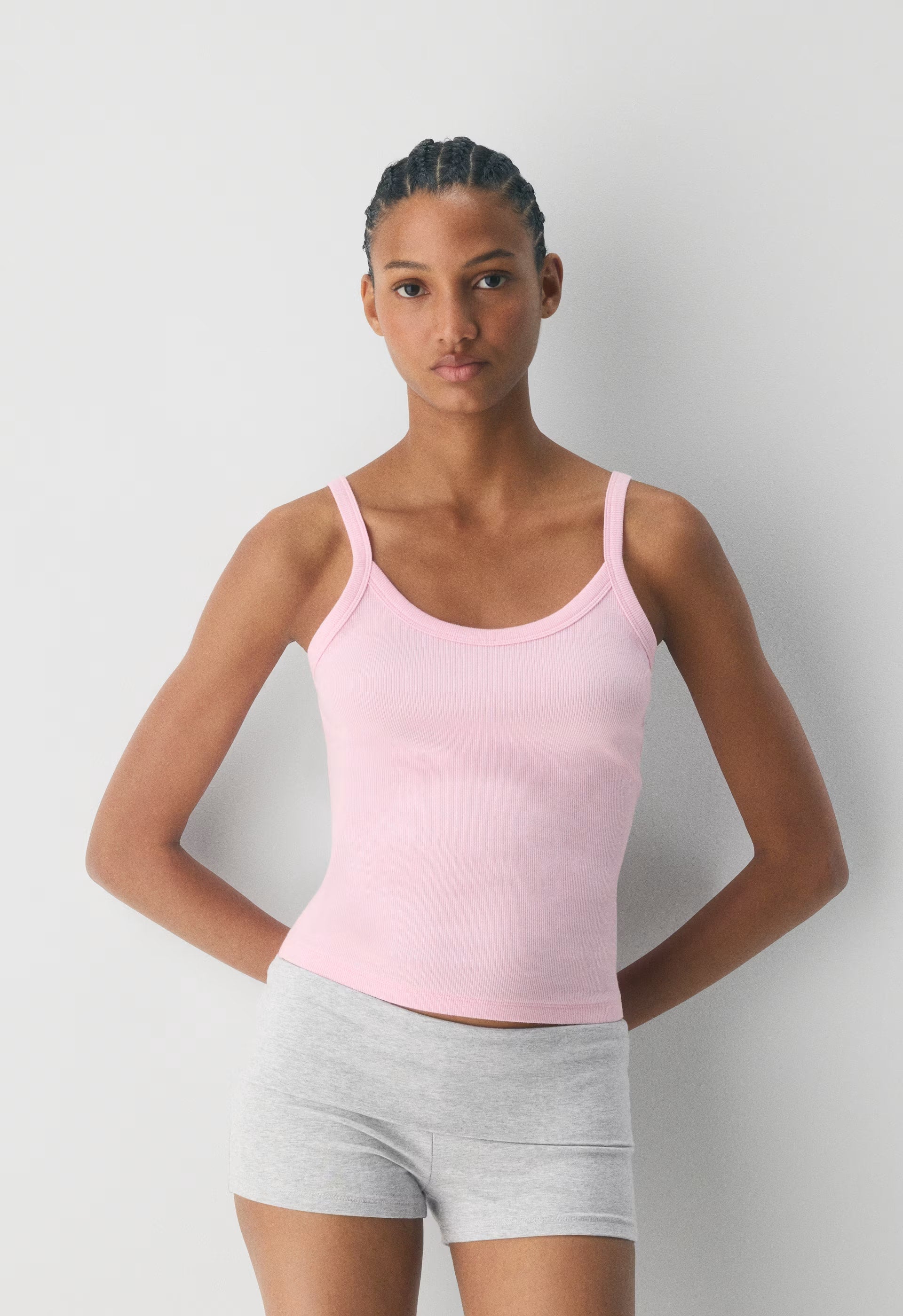 HomeStretch™ Rib Spectrum Cami Tank - MILKSHAKE PINK