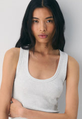 HomeStretch™ Rib Vinyl Tank - HEATHER CLOUD WHITE