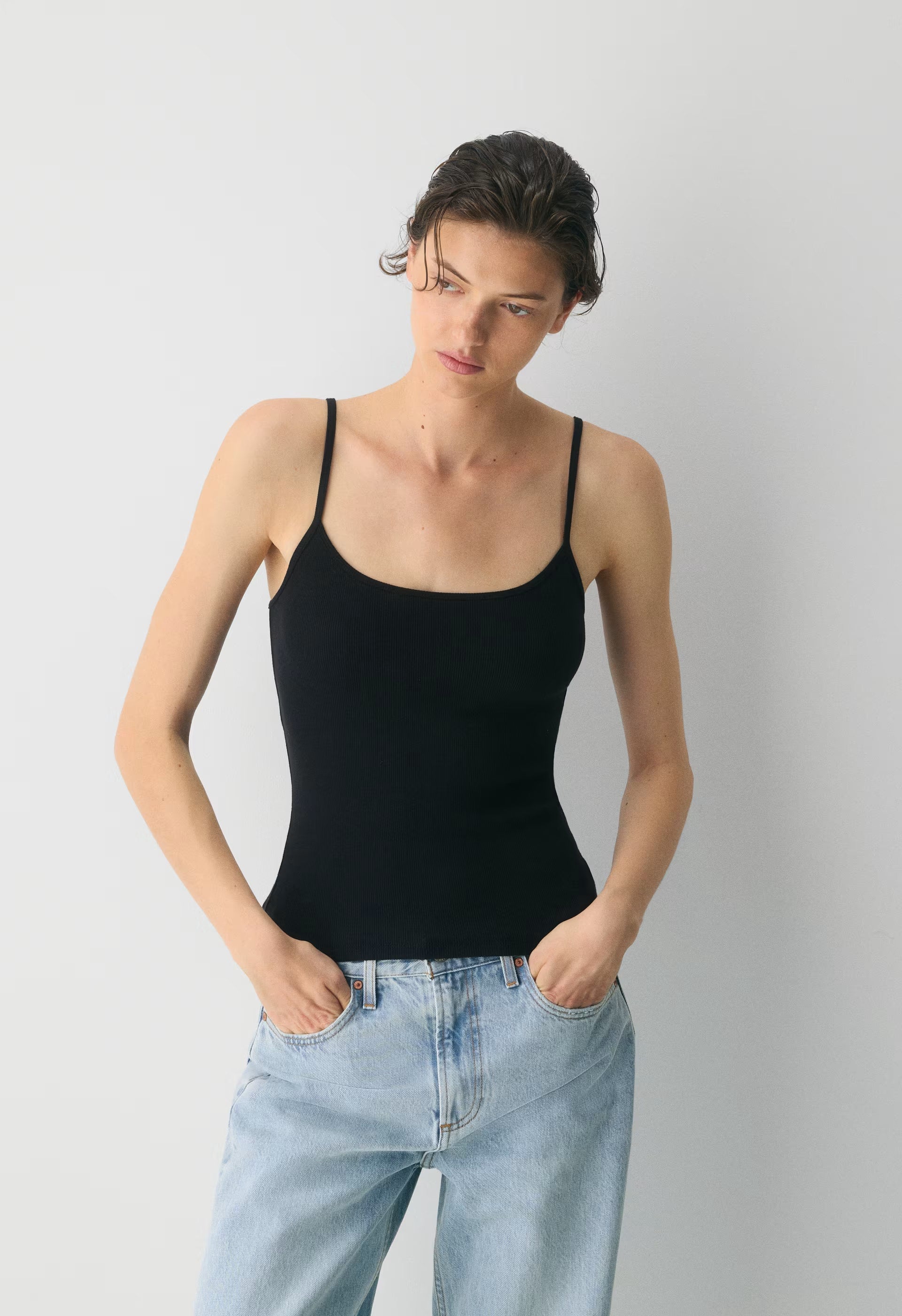 HomeStretch™ Rib Universal Cami Tank - BLACK