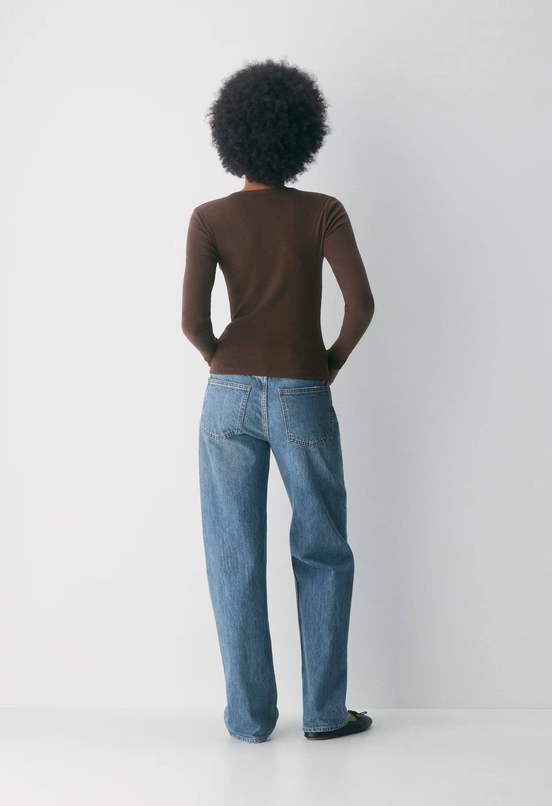 HomeStretch™ Rib Syncopation Longsleeve - RICH MOCHA BROWN