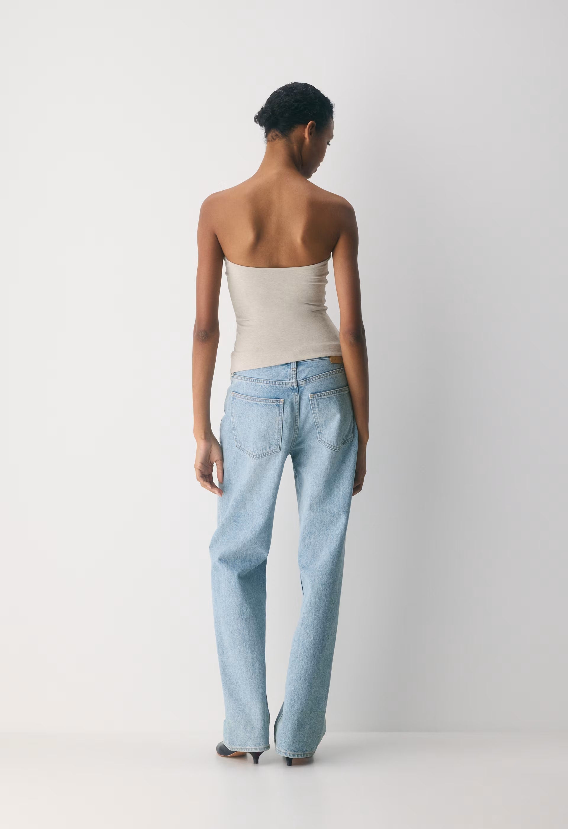 Casual Contour Hi-Hip Tube Top - HEATHER ECRU