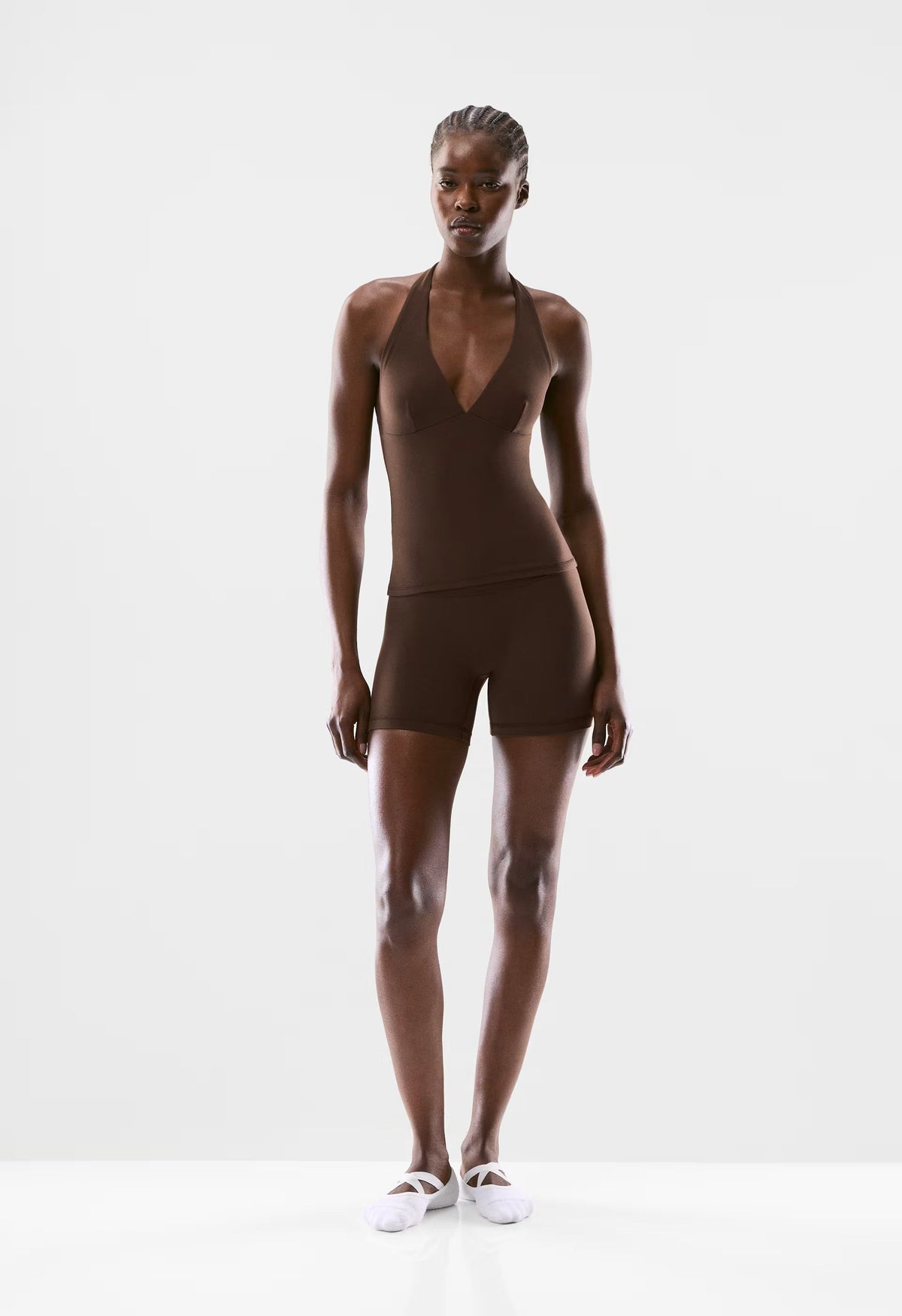 BUTTER Riley Halter Top - RICH MOCHA BROWN