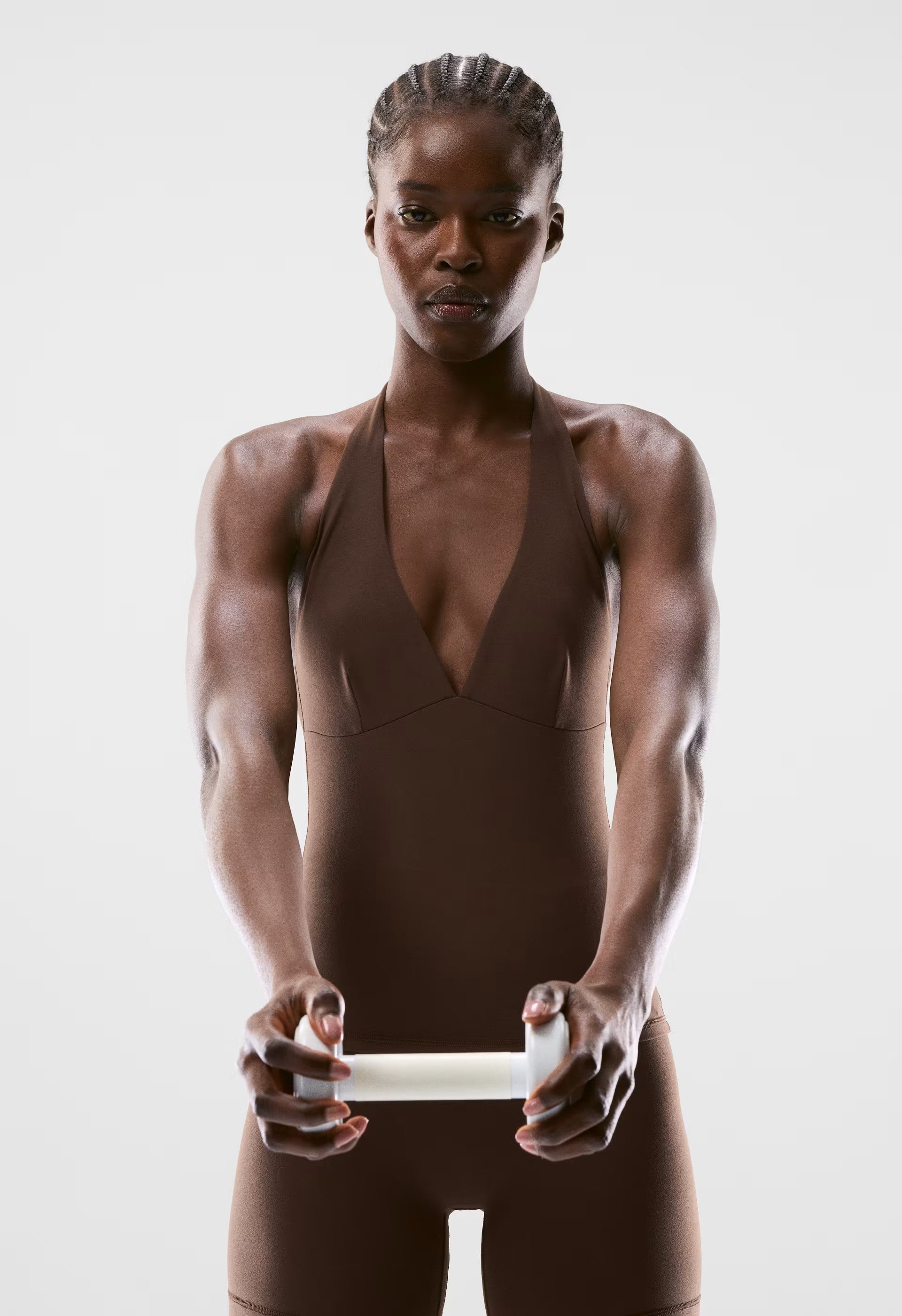 BUTTER Riley Halter Top - RICH MOCHA BROWN