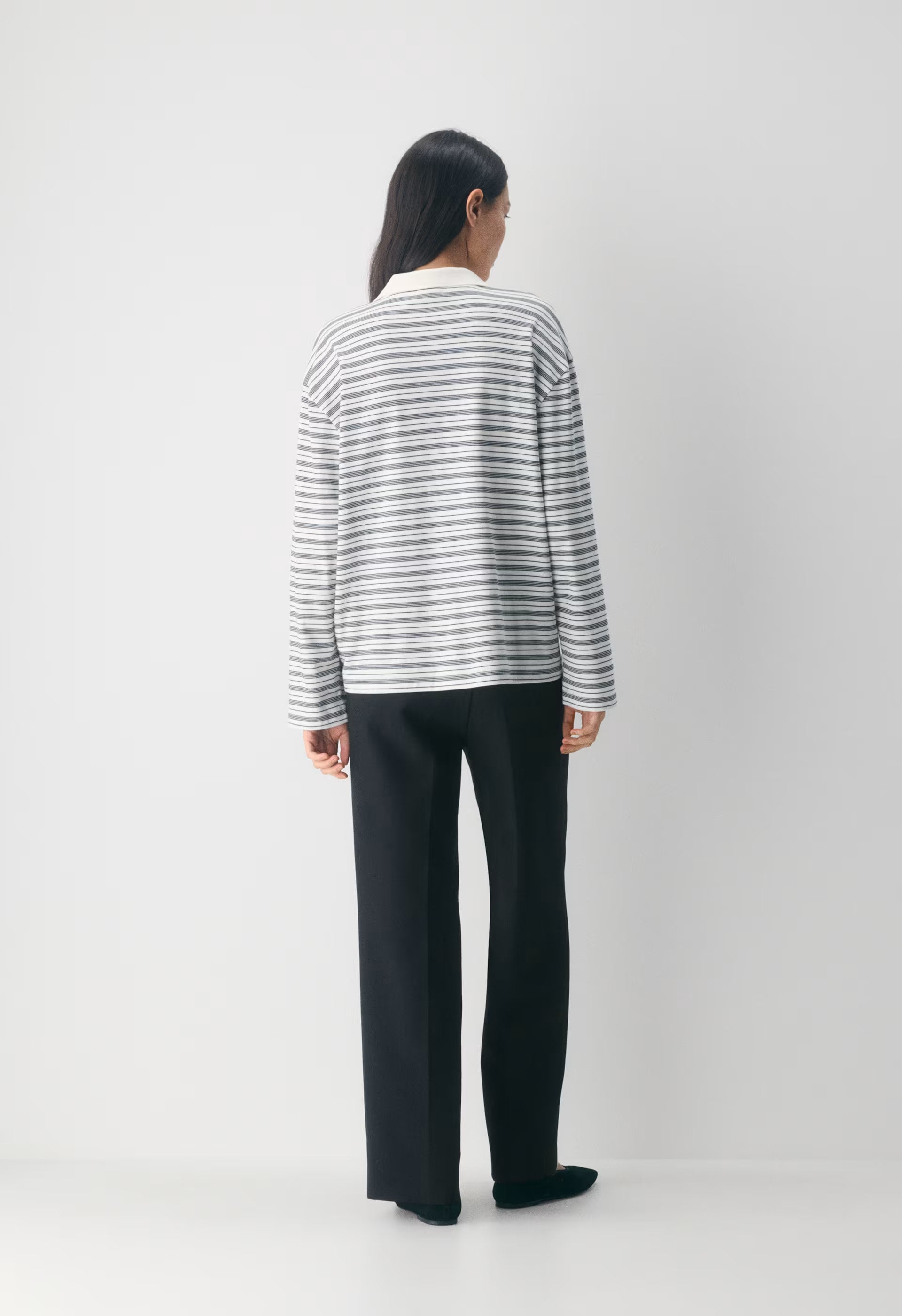 InterLock Cotton Eton Longsleeve - LIGHT BIRCH/BLACK