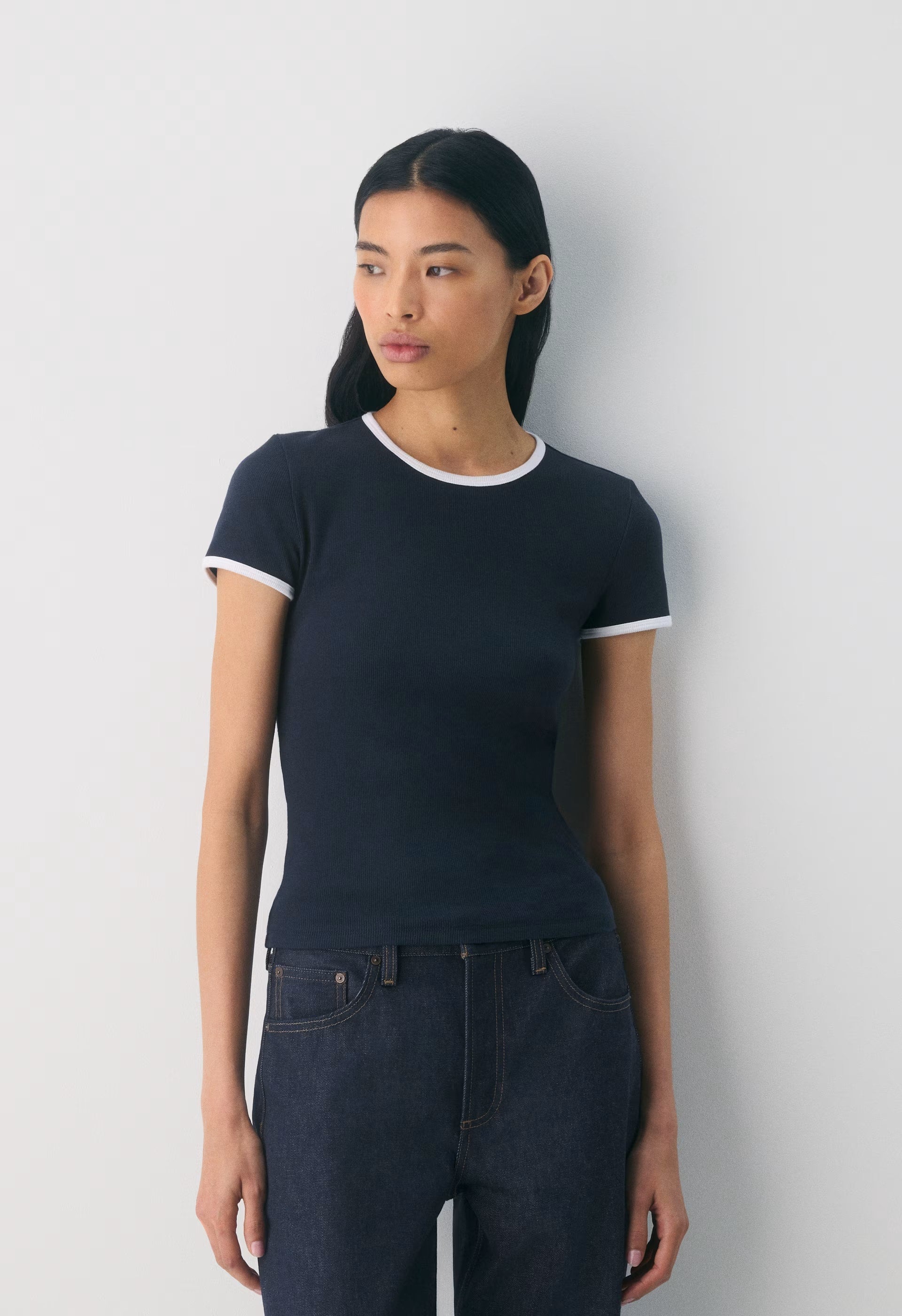 HomeStretch™ Rib Tune T-Shirt - ADMIRAL/WHITE