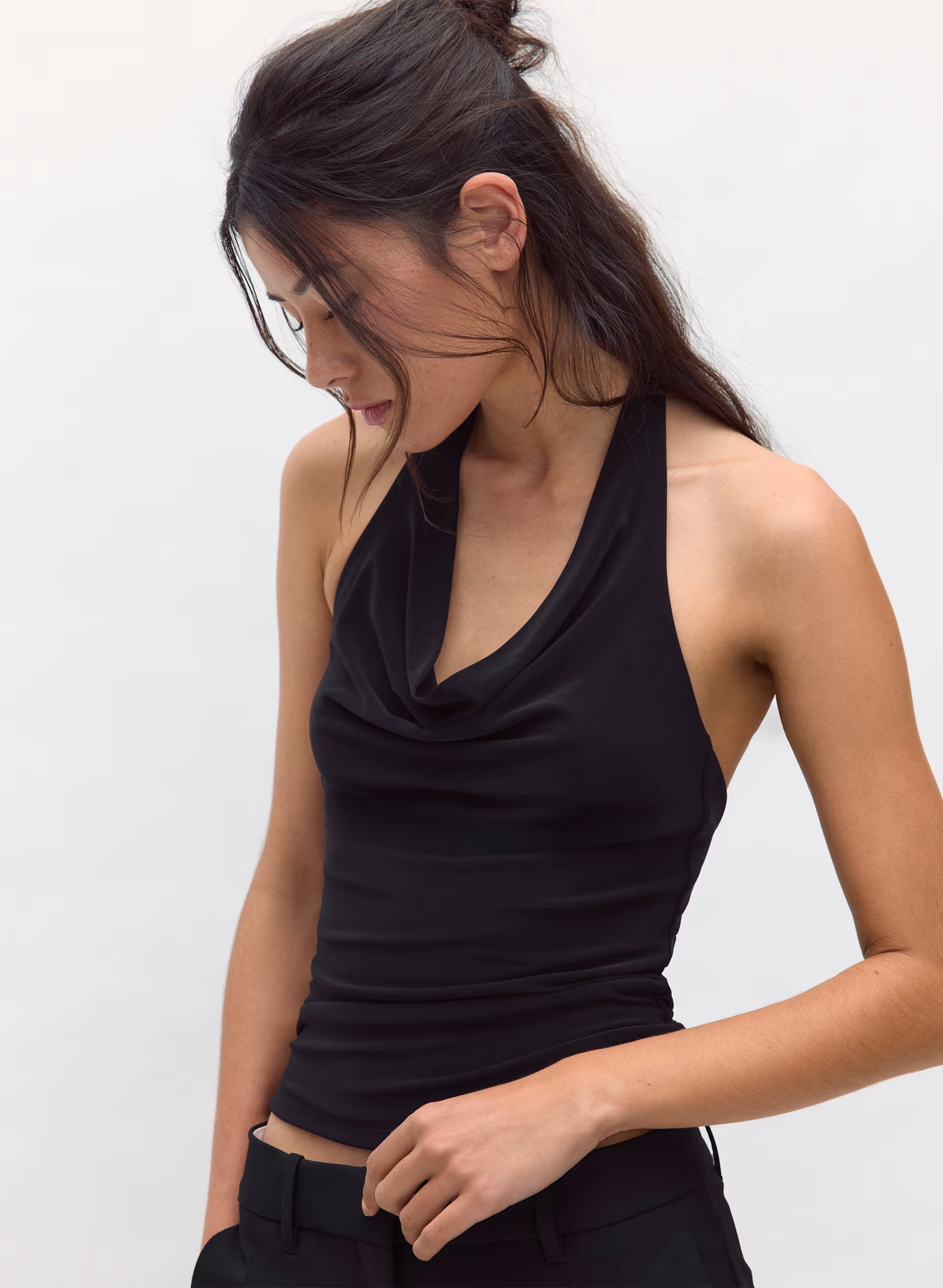 Smooth Matter™ Tableau Halter Top - BLACK