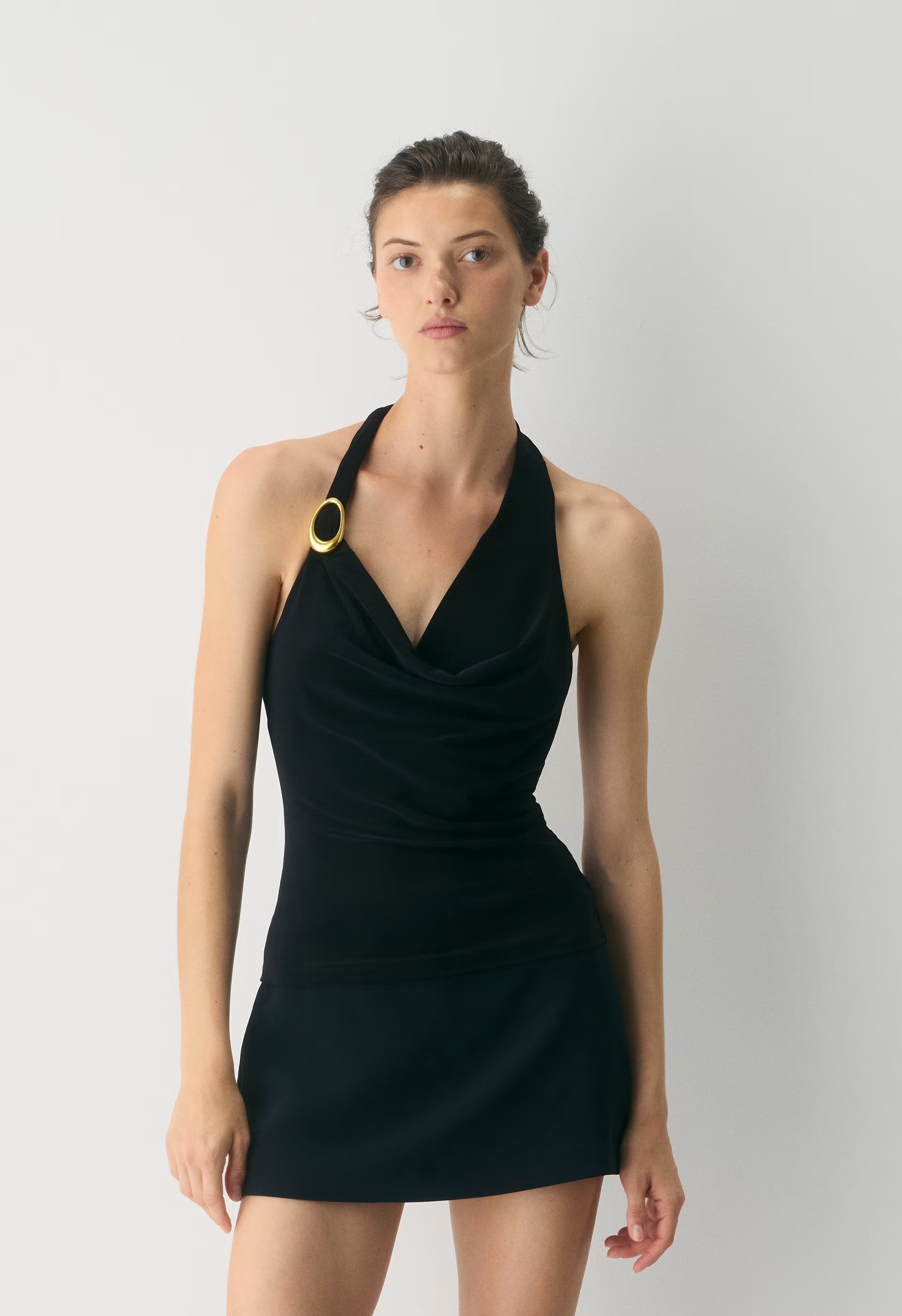 Smooth Matter™ Decanter Halter Top - BLACK/GOLD