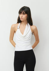 Smooth Matter™ Decanter Halter Top - WHITE/SILVER