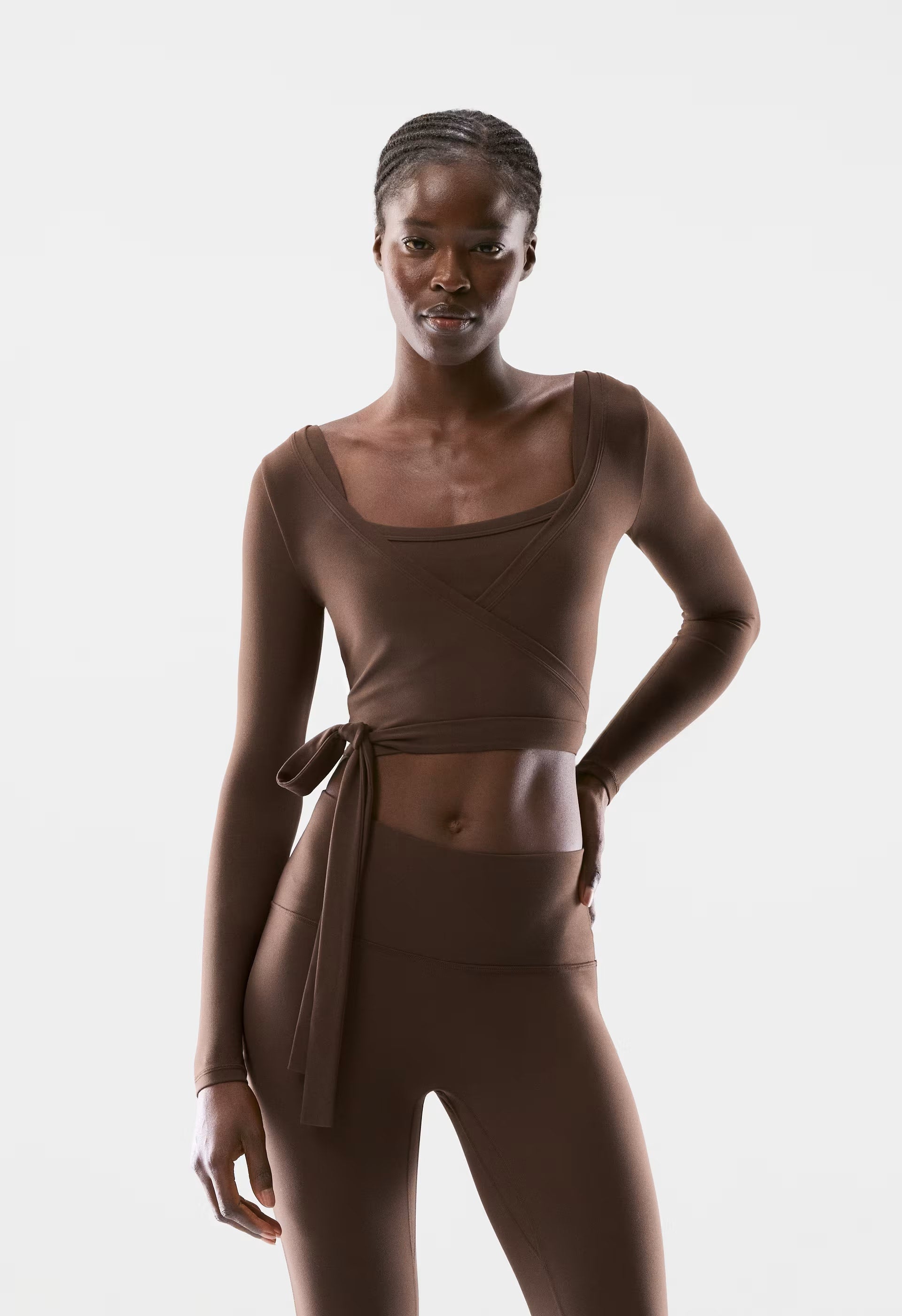 BUTTER Focal Wrap Longsleeve - RICH MOCHA BROWN