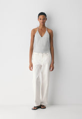 HomeStretch™ Smooth Slowjam Halter Top - WHITE