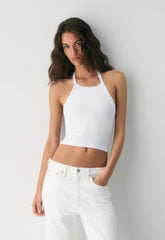 HomeStretch™ Rib Source Halter Tank - WHITE