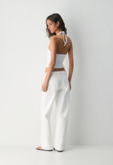 HomeStretch™ Rib Source Halter Tank - WHITE