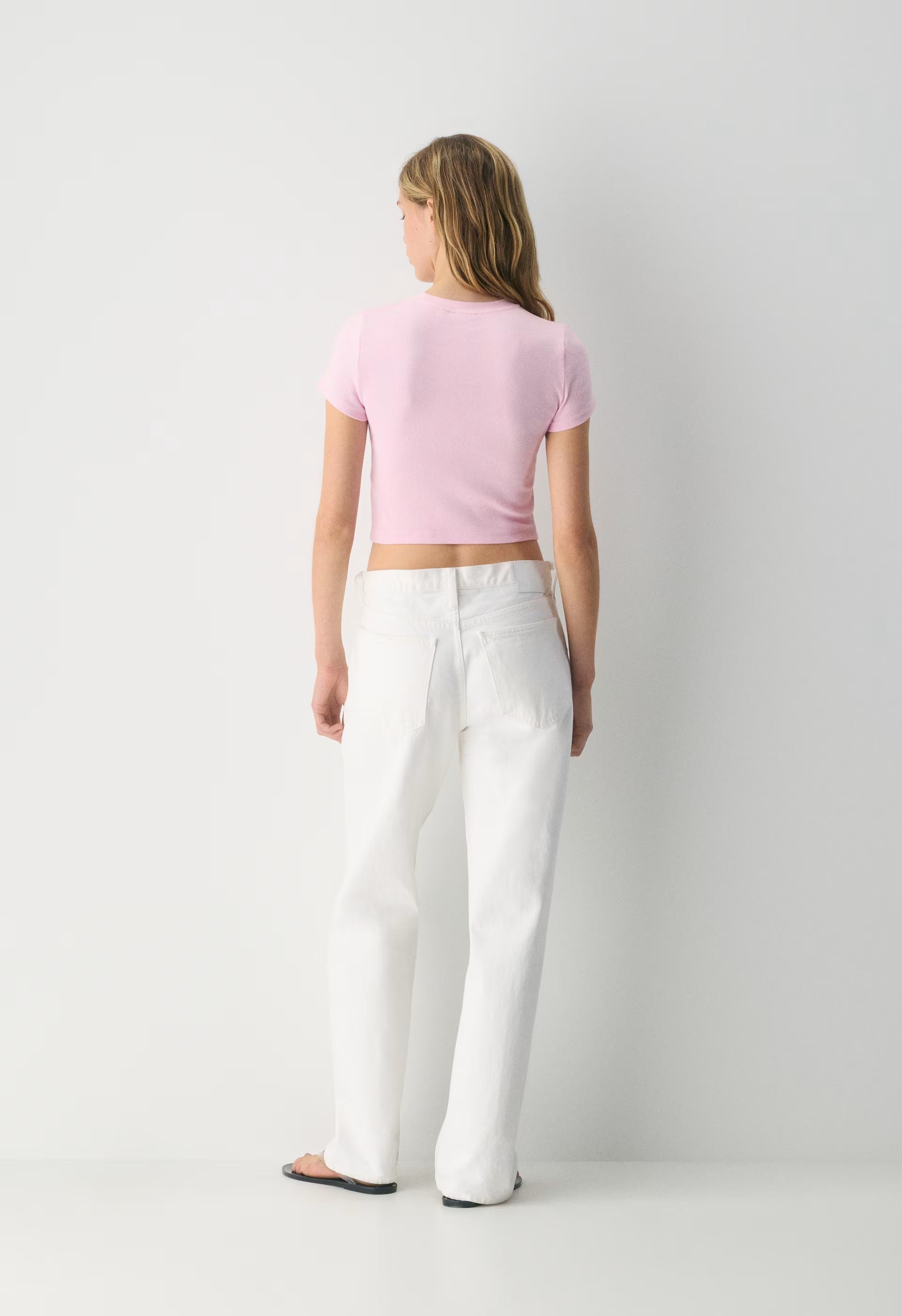 HomeStretch™ Rib Tune Waist T-Shirt - MILKSHAKE PINK