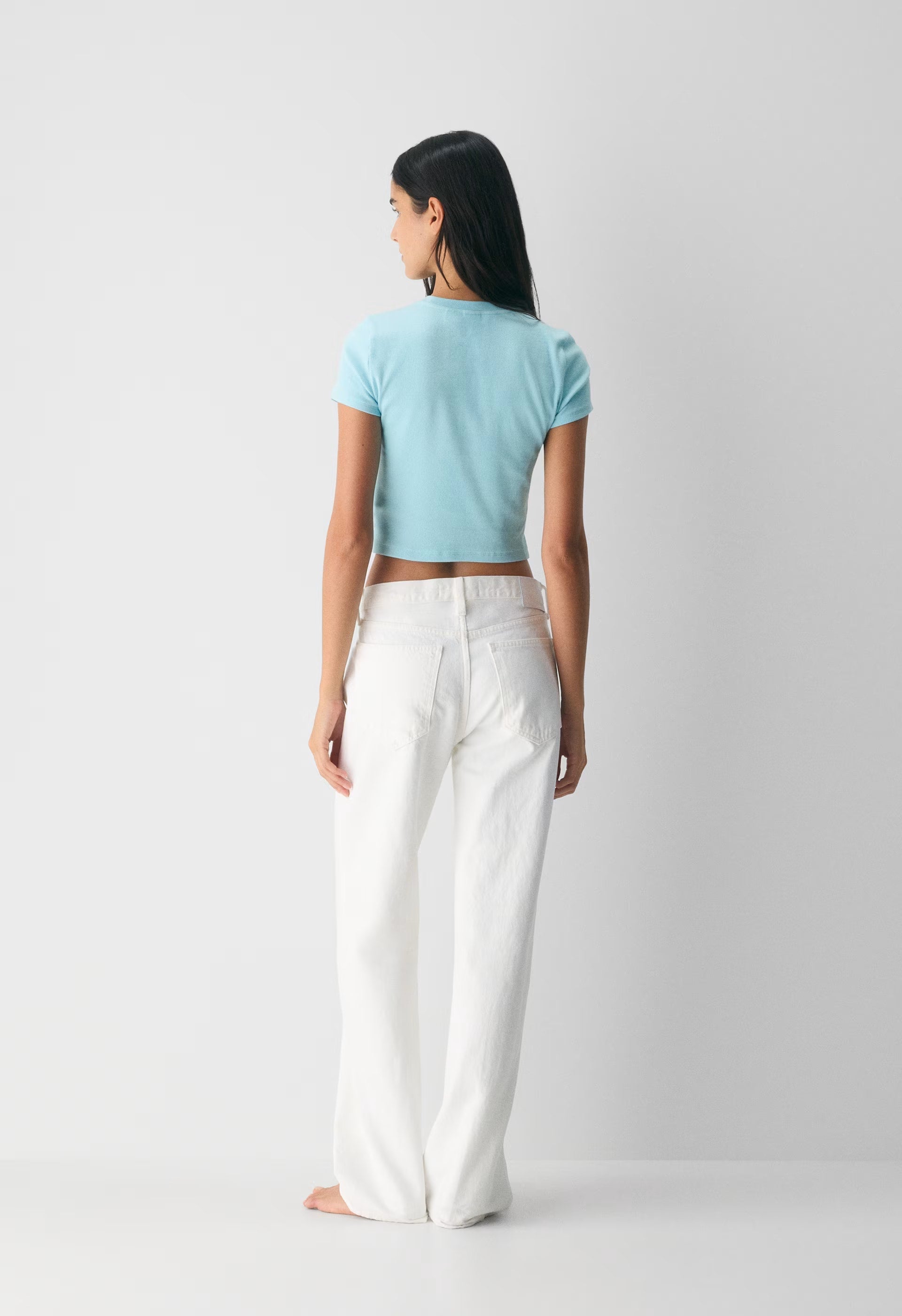 HomeStretch™ Rib Tune Waist T-Shirt - PANORAMA BLUE