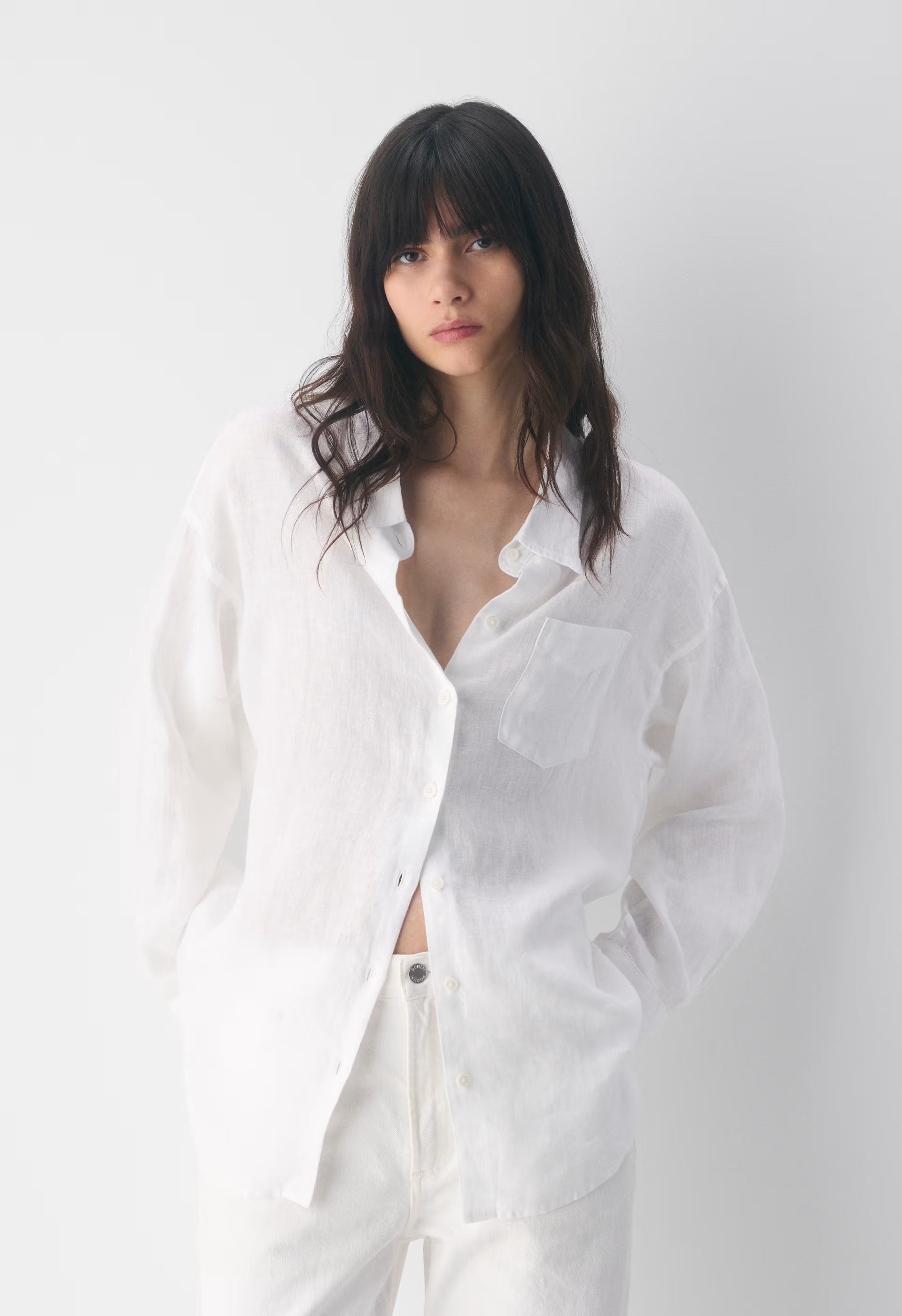 Reminisce Relaxed Linen Shirt - WLN STP WHT/NTRL ECR