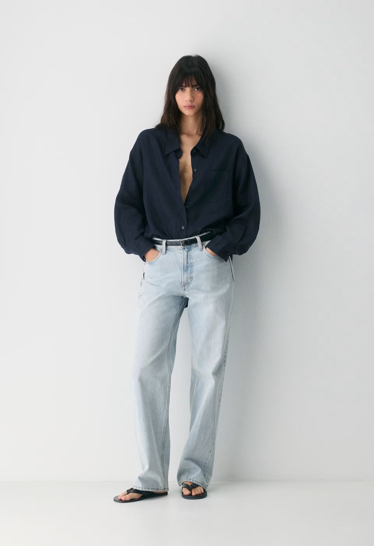 Reminisce Relaxed Linen Shirt - DARK NIGHT NAVY