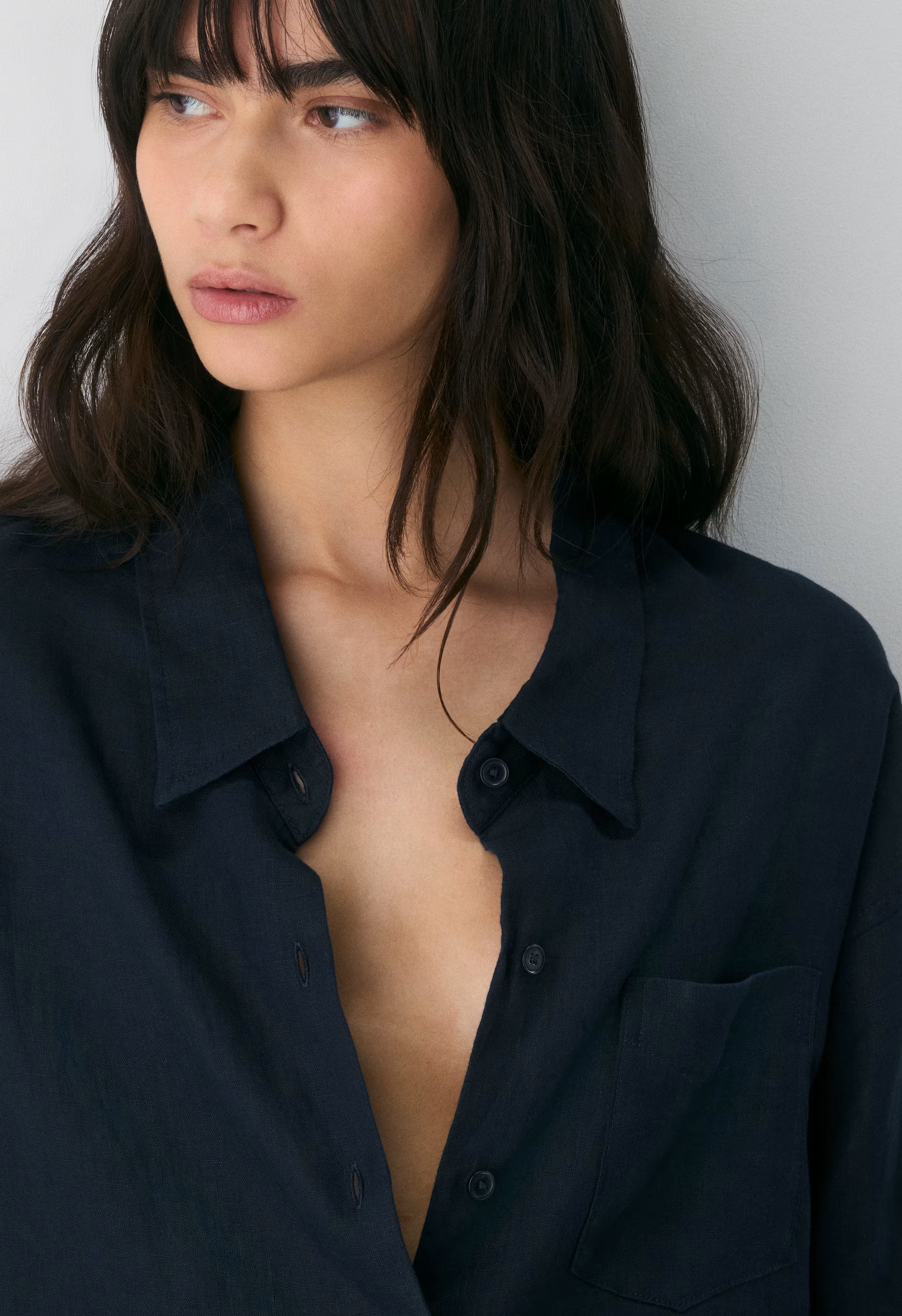 Reminisce Relaxed Linen Shirt - DARK NIGHT NAVY