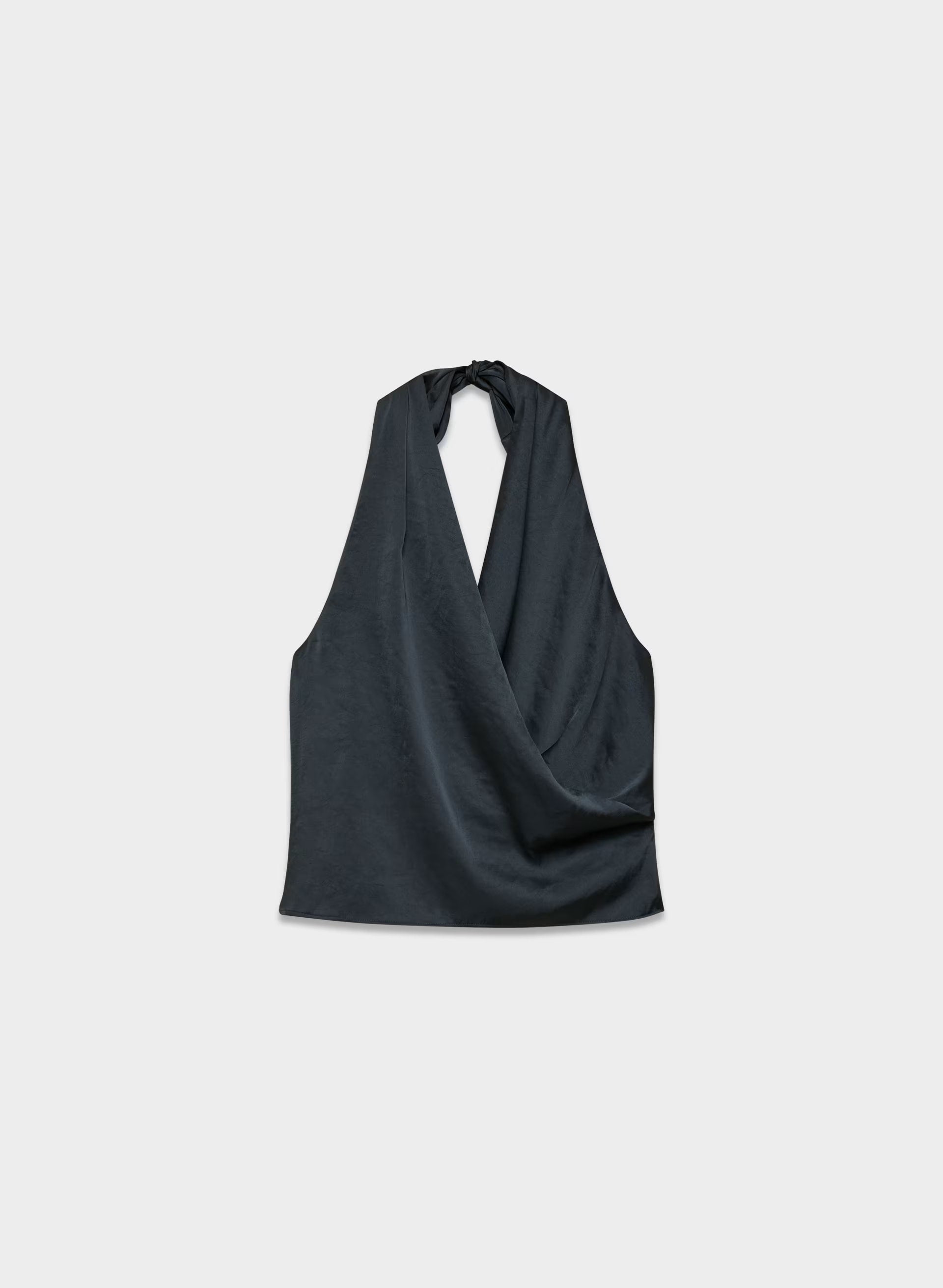 Martini Satin Halter Top - DARK NIGHT NAVY