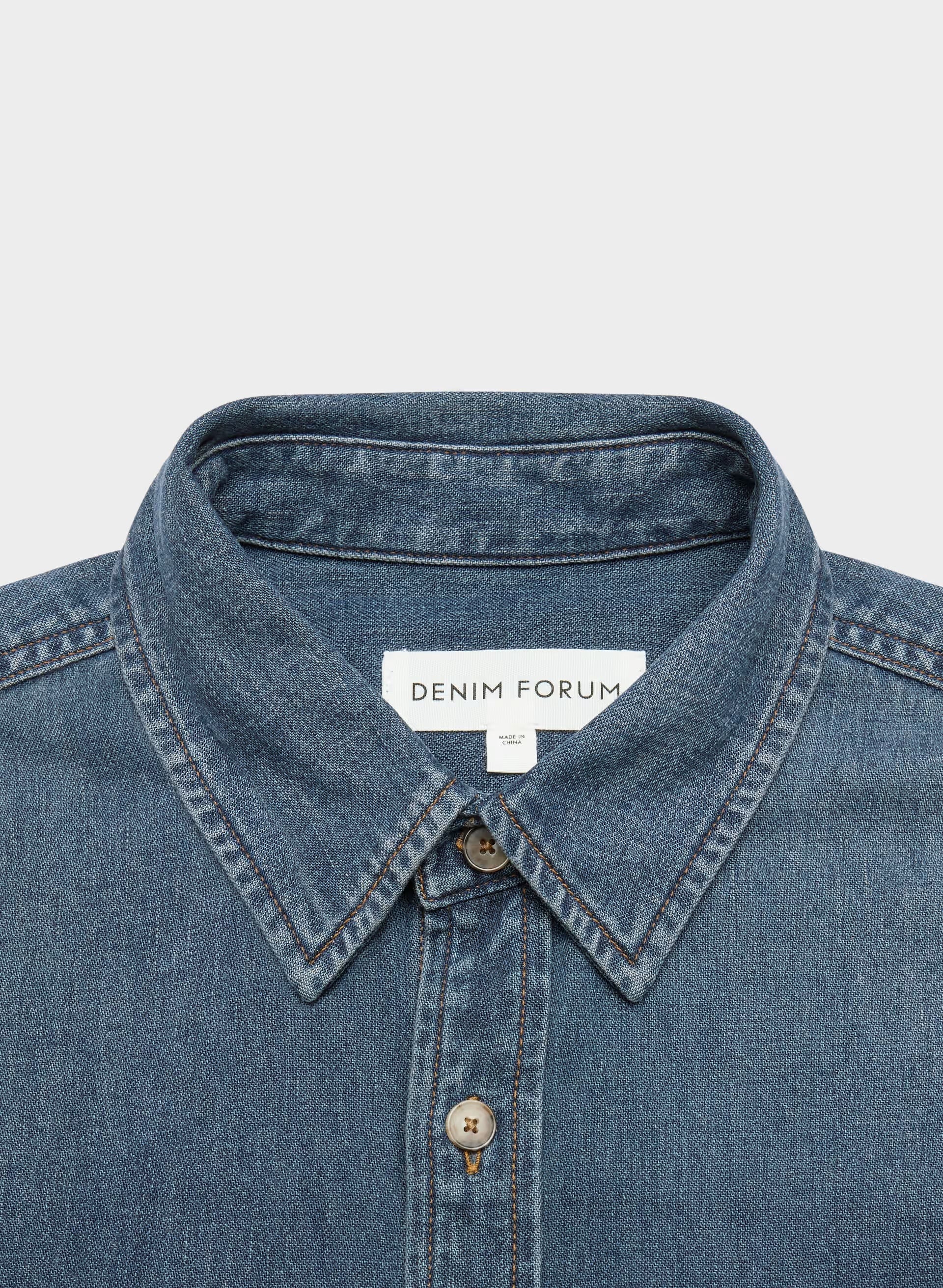 Denim Forum The '80s Comfy Denim Shirt - BE ABOUT DARK BLEU