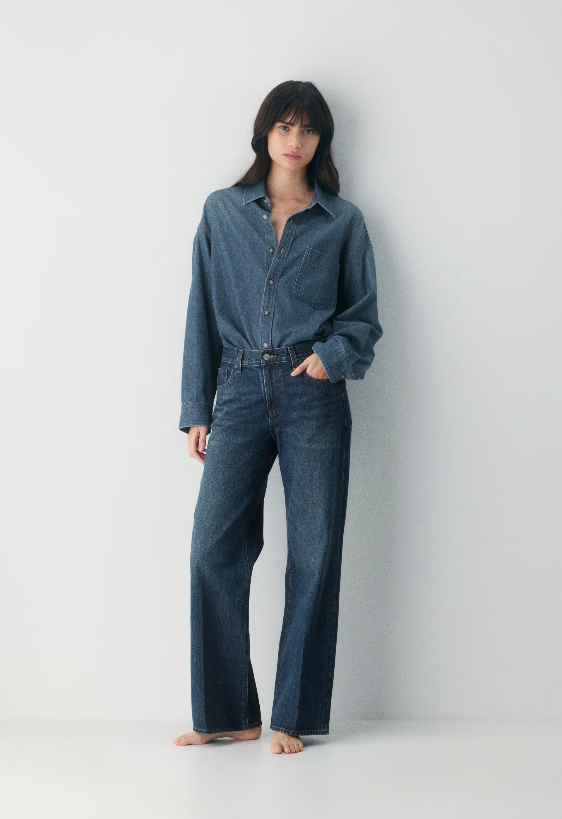 Denim Forum The '80s Comfy Denim Shirt - BE ABOUT DARK BLEU