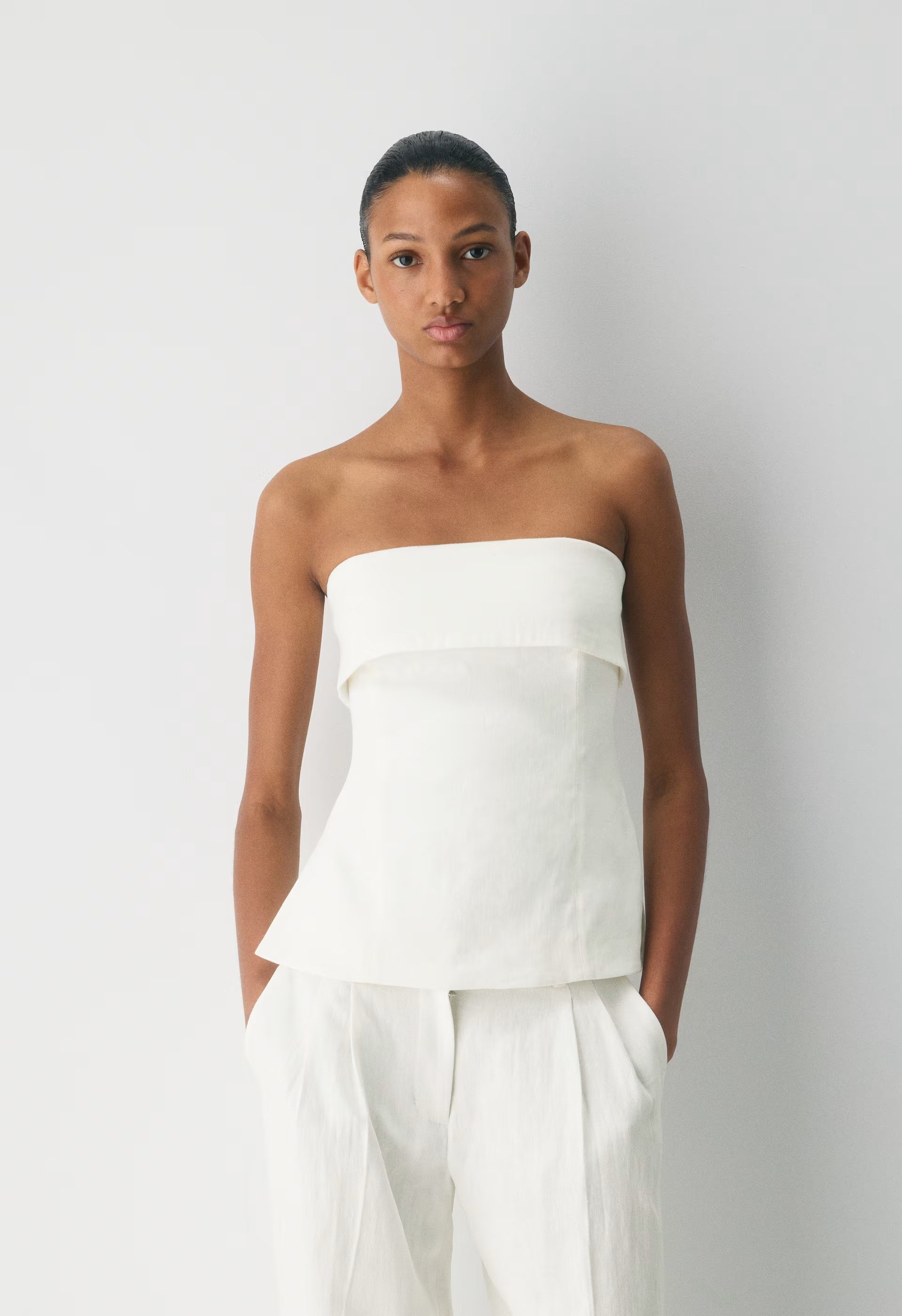 Element Linen Tube Top - LIGHT BIRCH