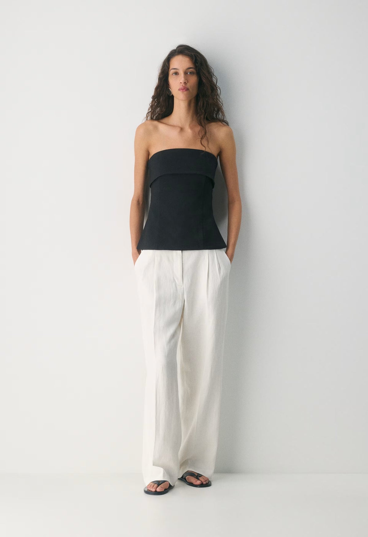 Element Linen Tube Top - BLACK