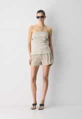 Element Linen Tube Top - UNDYED DARK ECRU