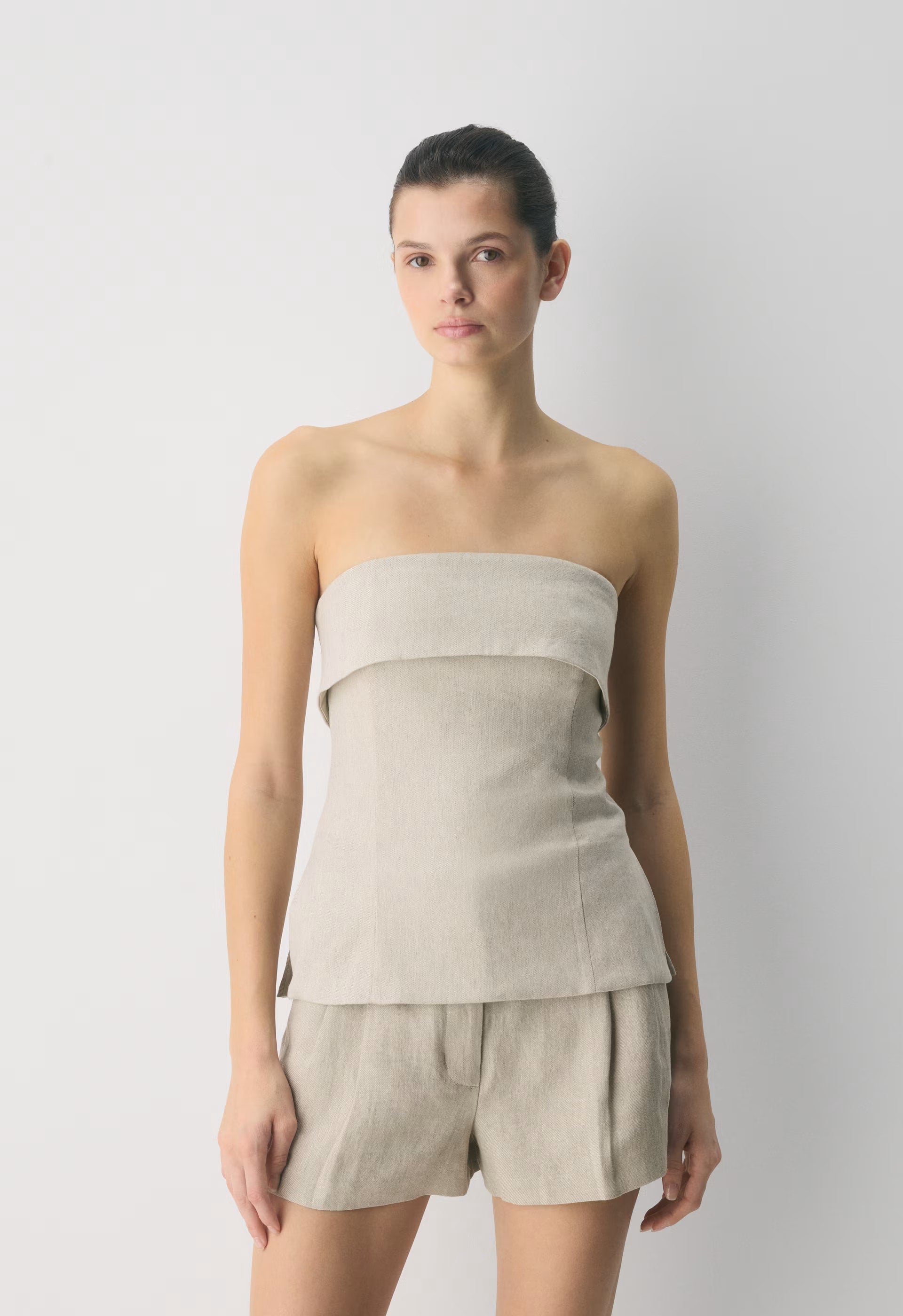Element Linen Tube Top - UNDYED DARK ECRU