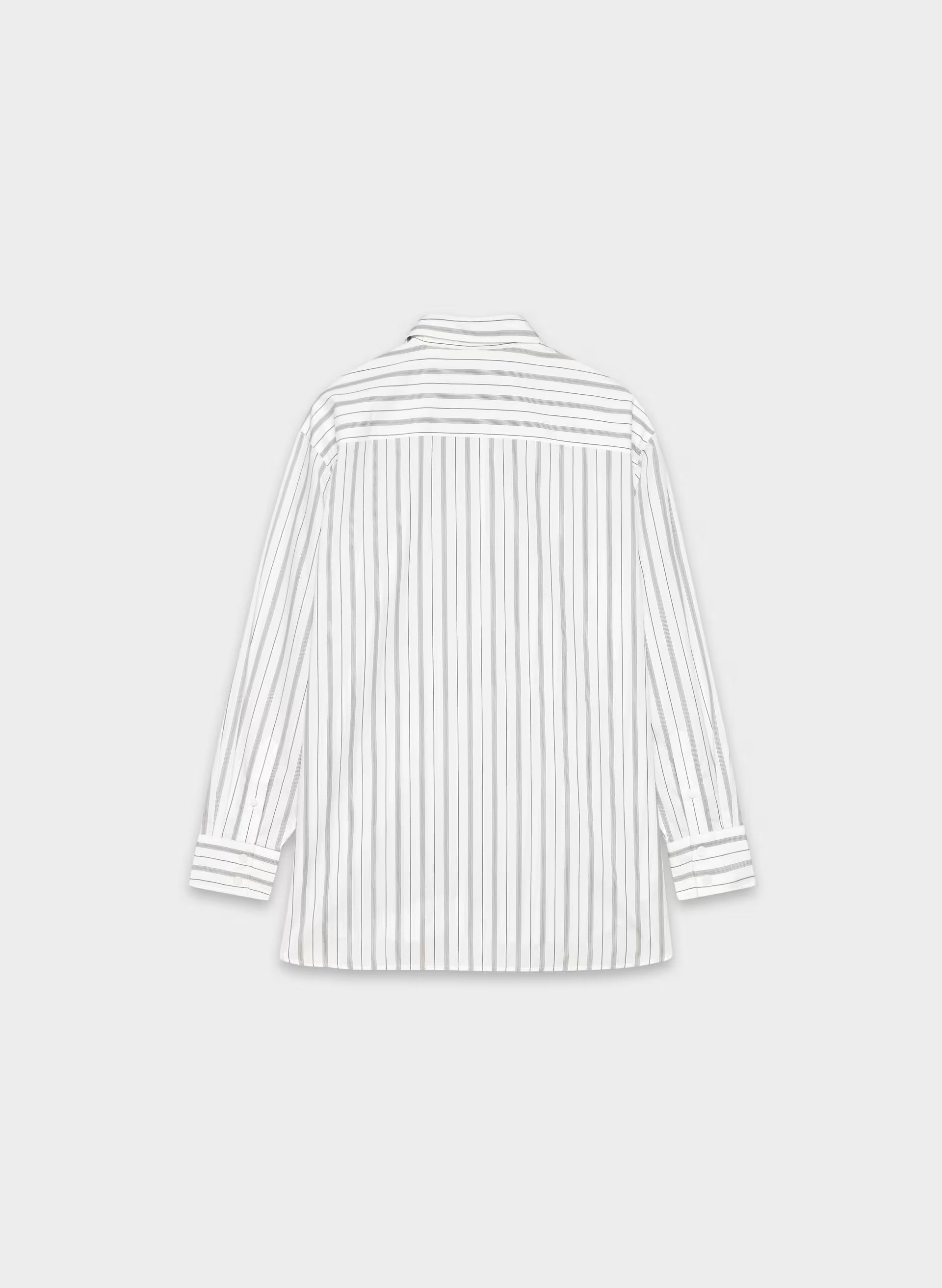 Outro Oversized Poplin Shirt - JOELY STRP BT WT/CL BR