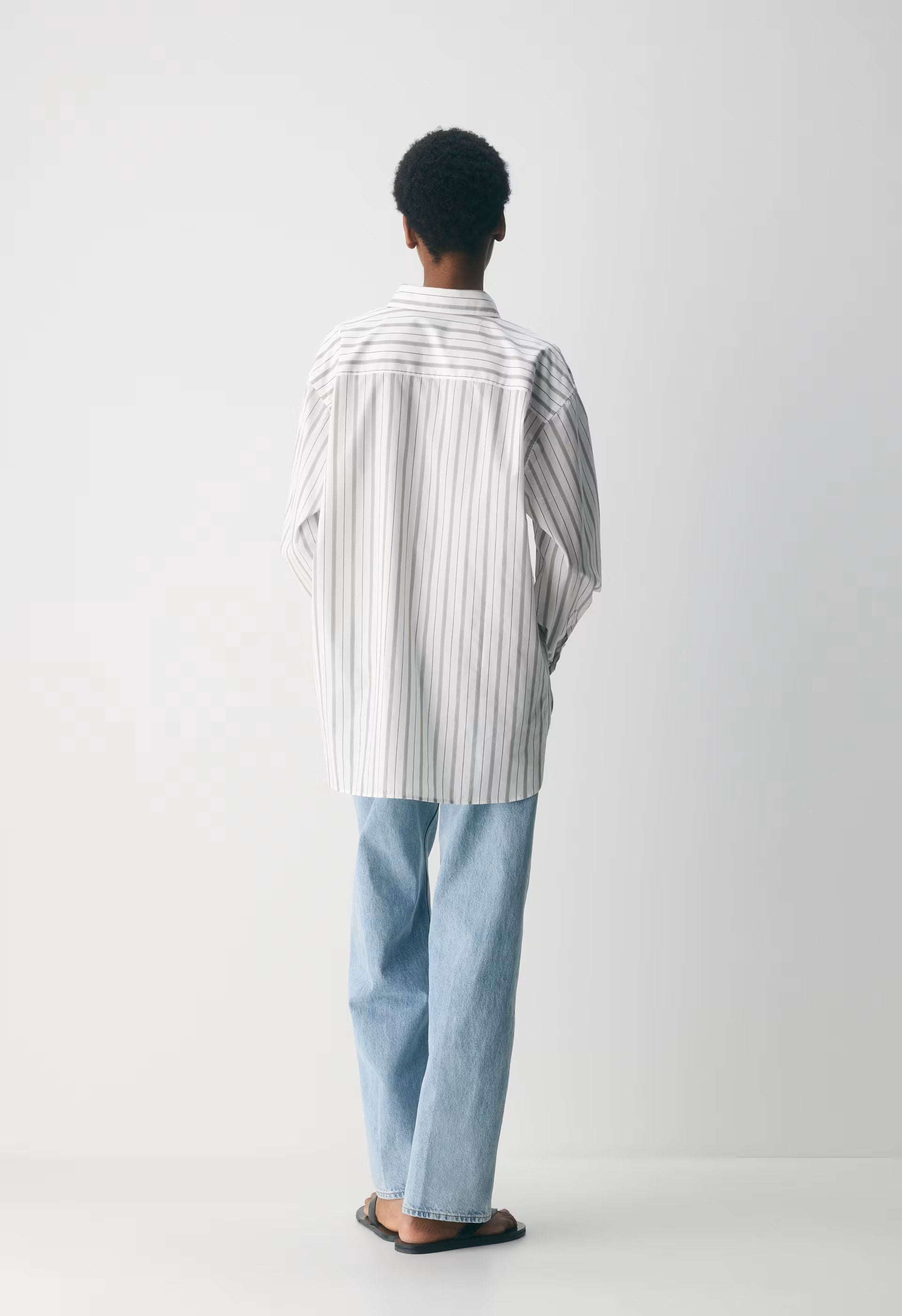 Outro Oversized Poplin Shirt - JOELY STRP BT WT/CL BR